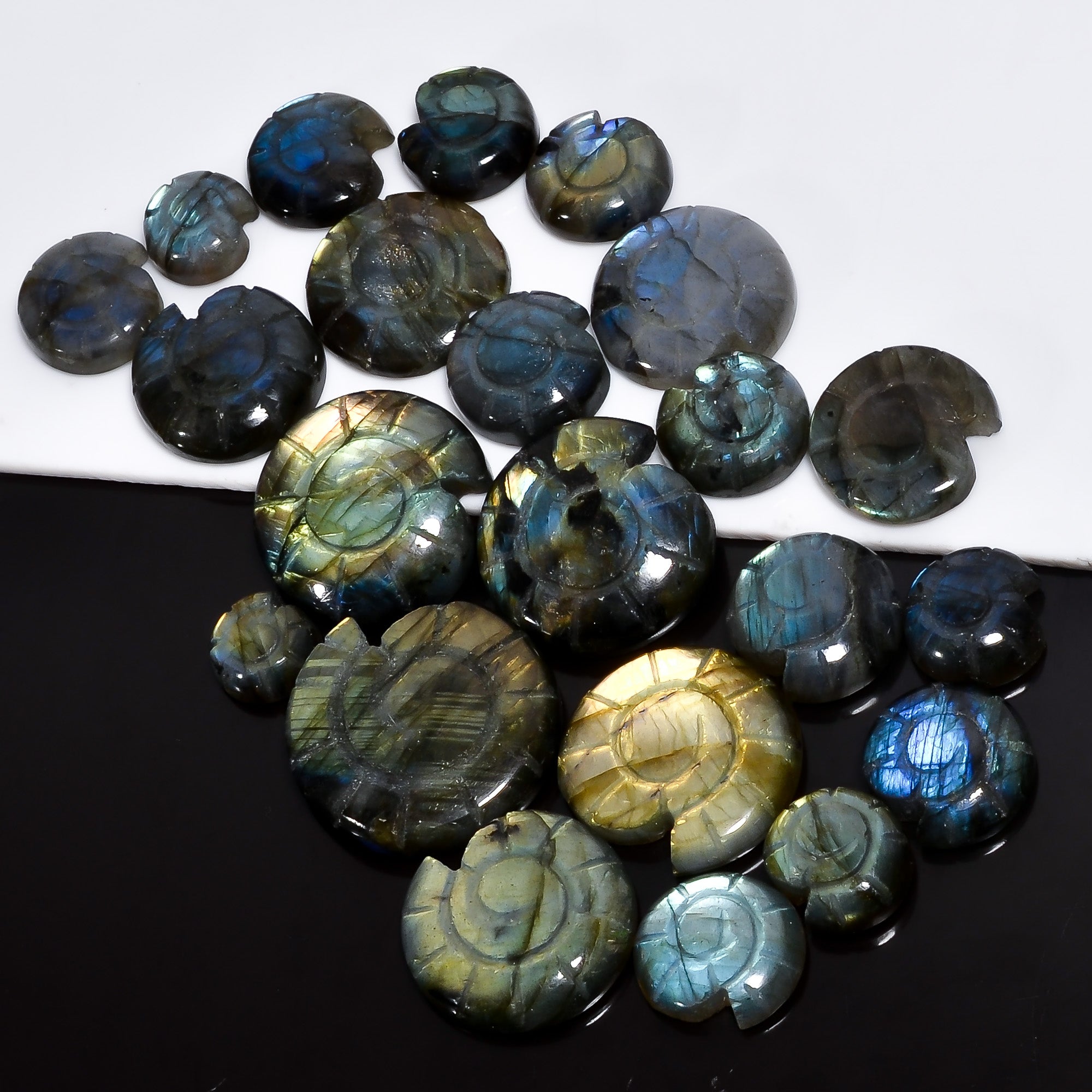 Carving labradorite natural Gemstone lot Natural blue flashy labradorite