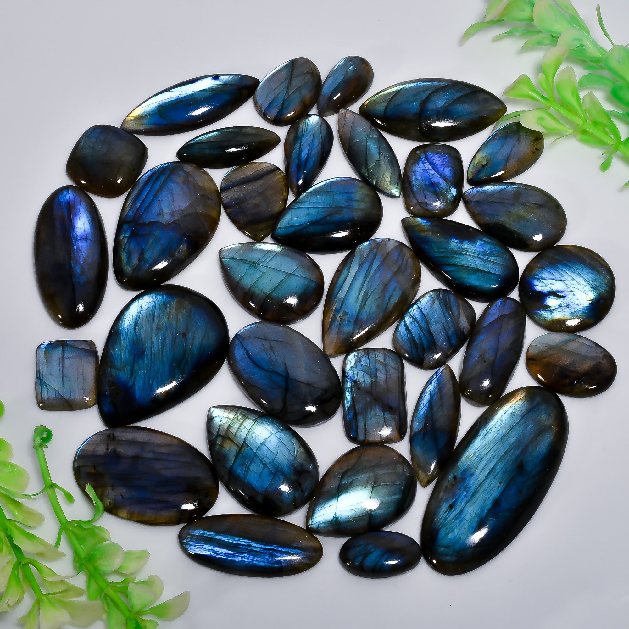 Blue Labradorite Wholesale Cabochon Lot - Top Quality Flash | Thewholesalegemstone