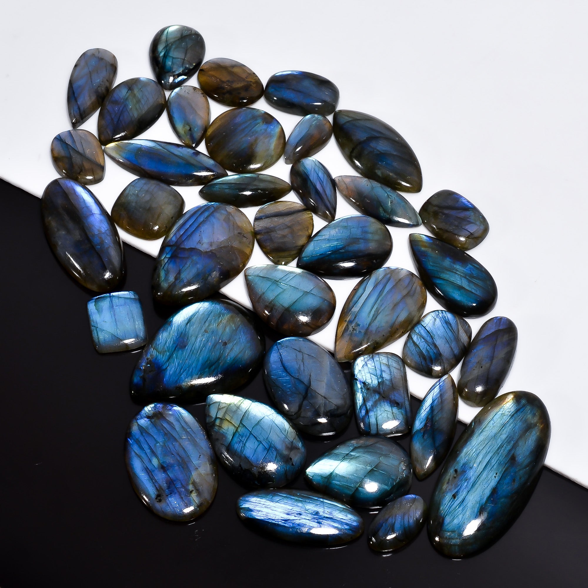 Blue Labradorite Wholesale Cabochon Lot - Top Quality Flash | Thewholesalegemstone