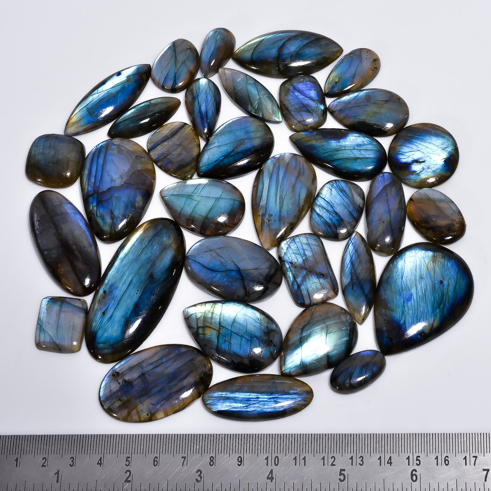 Blue Labradorite Wholesale Cabochon Lot - Top Quality Flash | Thewholesalegemstone