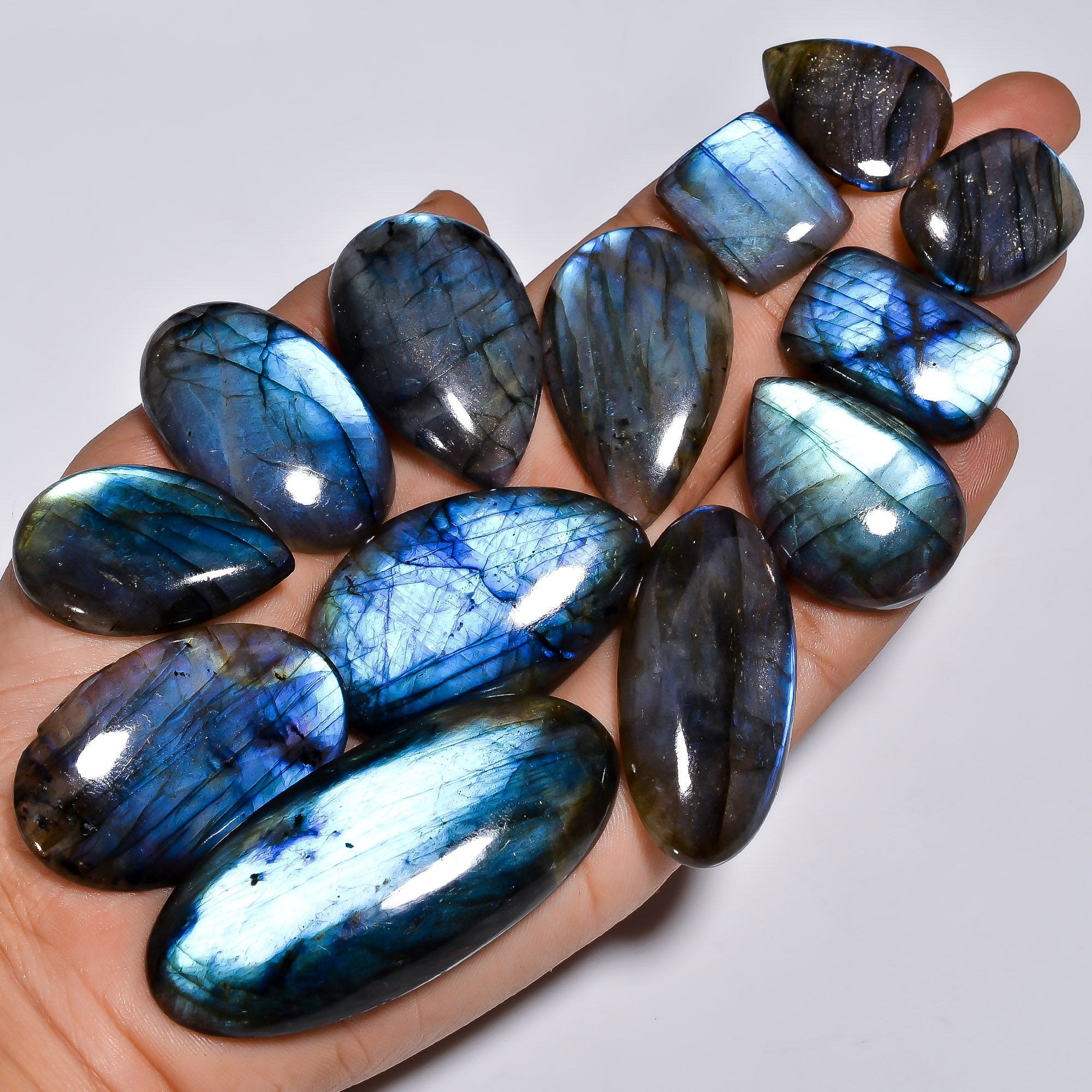 Blue Labradorite Wholesale Cabochon Lot - Top Quality Flash | Thewholesalegemstone