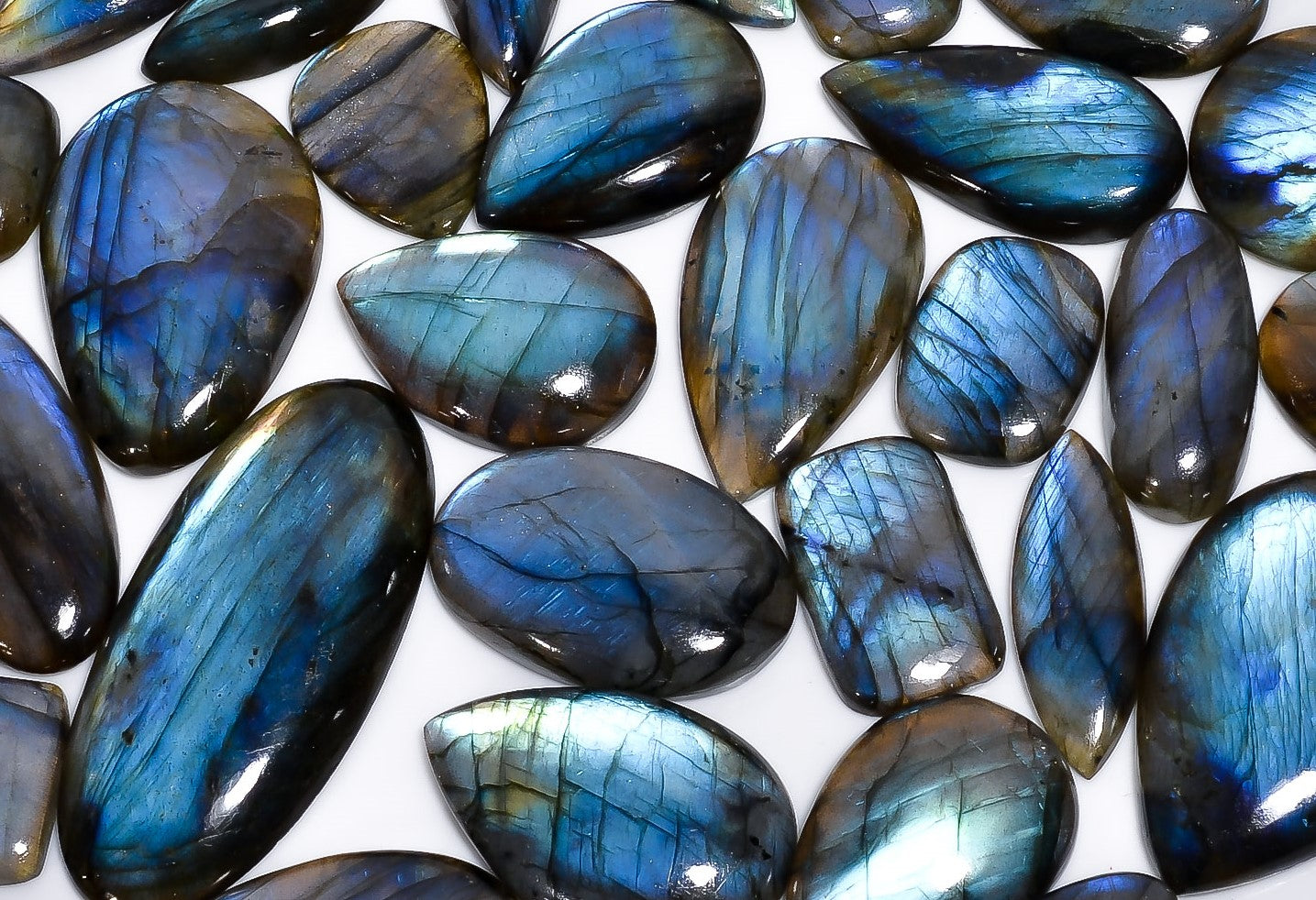 Blue Labradorite Wholesale Cabochon Lot - Top Quality Flash | Thewholesalegemstone