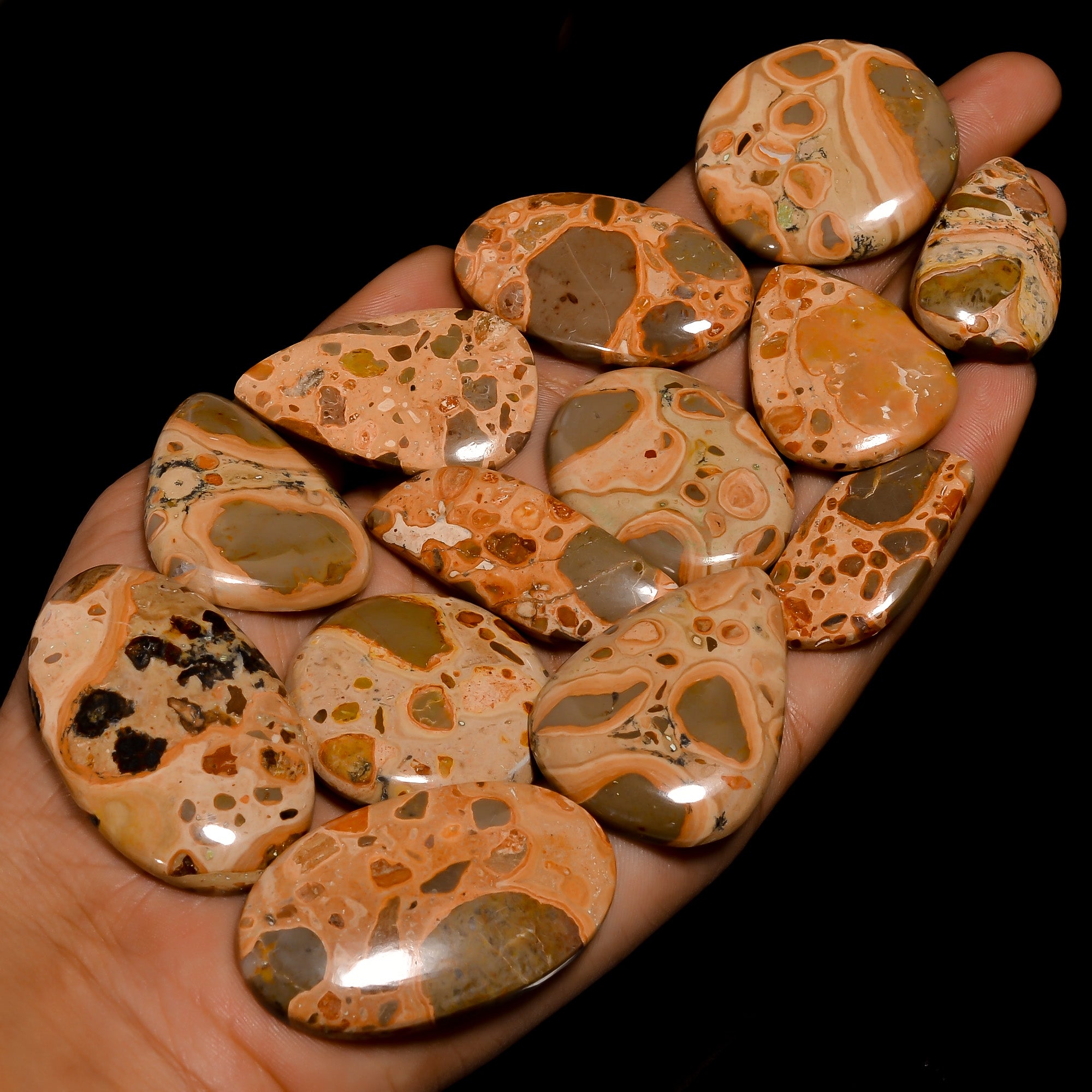 Leopard Skin Jasper Cabochon Gemstone Lot – Wholesale Jewelry Supplies