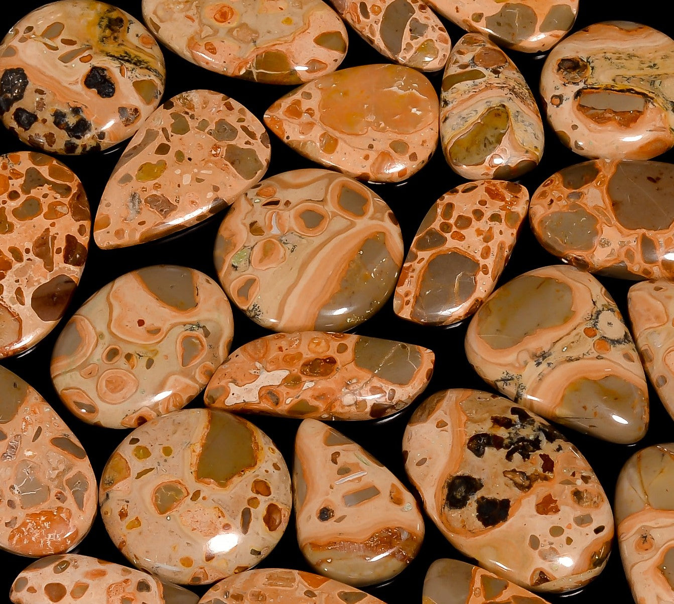 Leopard Skin Jasper Cabochon Gemstone Lot – Wholesale Jewelry Supplies