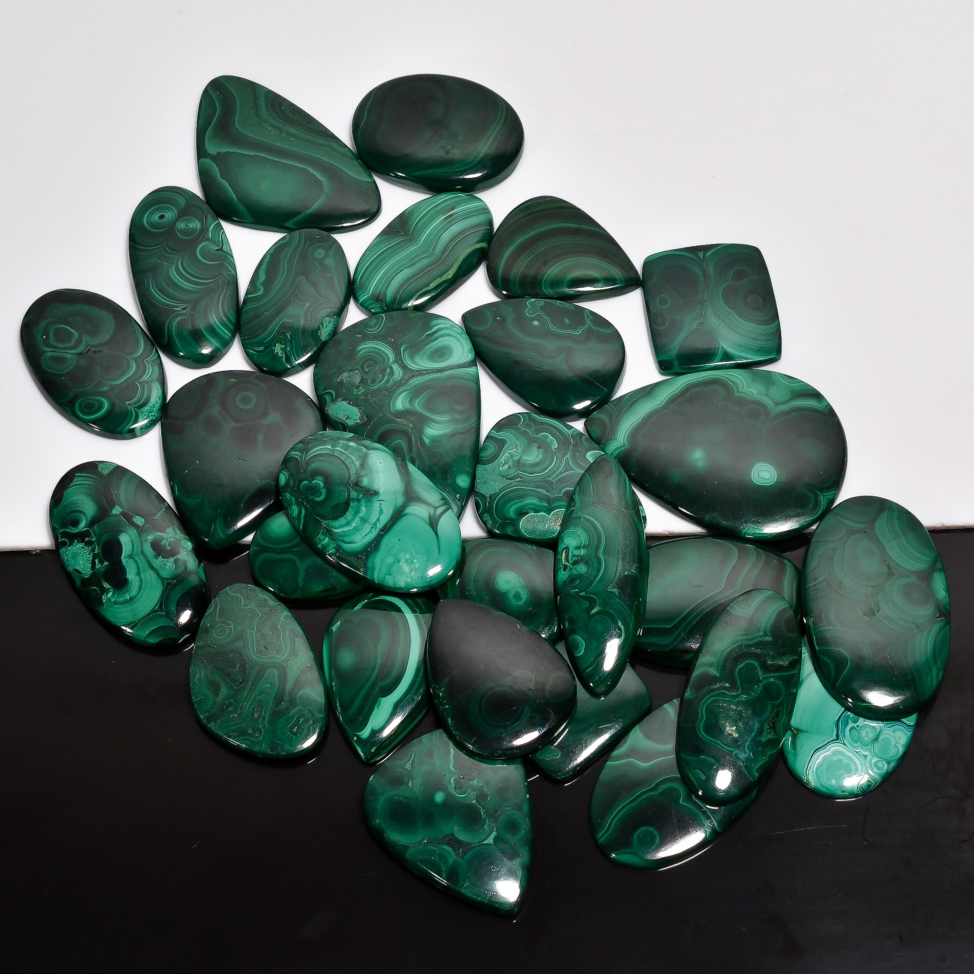 Handpicked Natural Malachite Cabochons – Wholesale Lots for Jewelers & Collectors