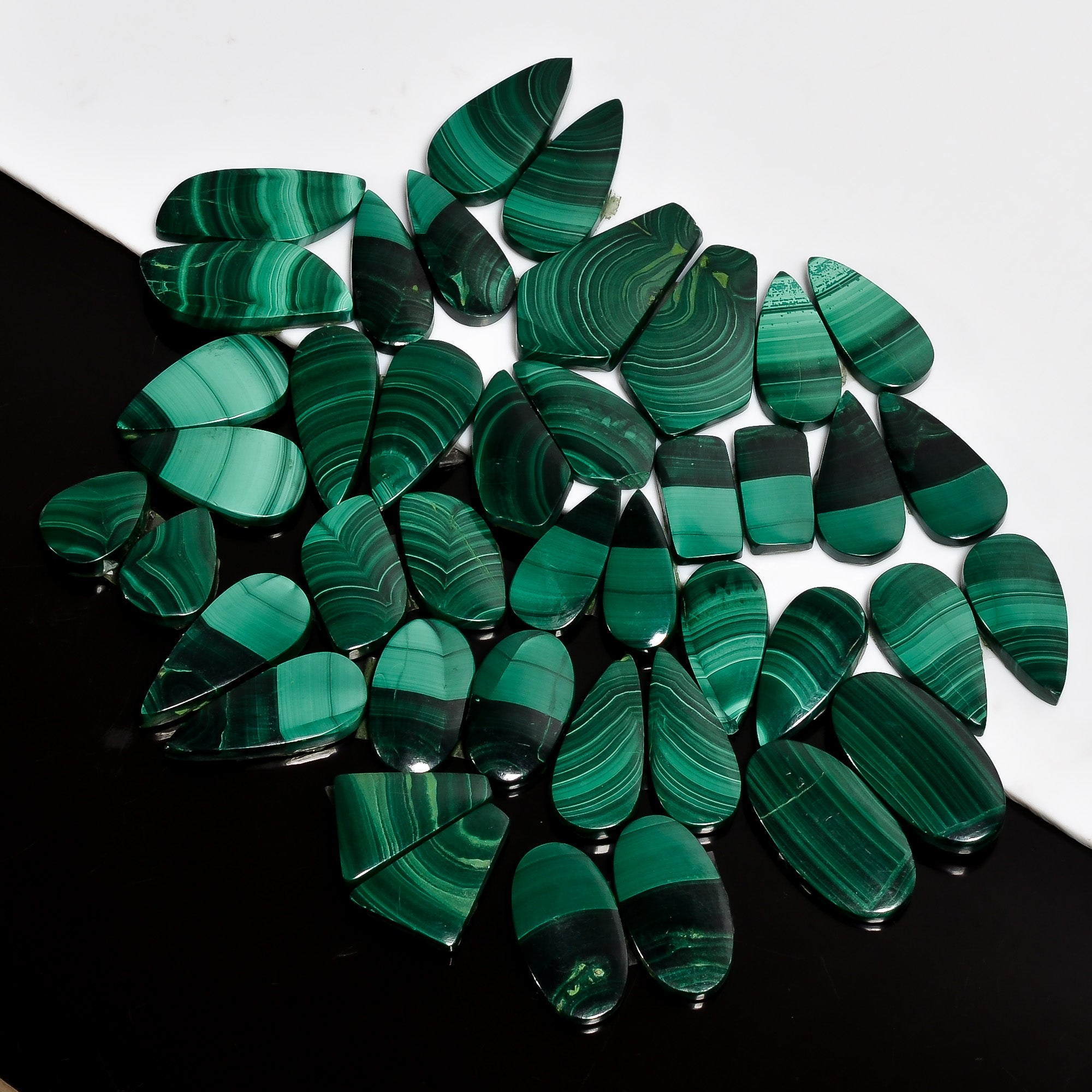 Smooth Dome Malachite Pair lot's Cabochon Gemstones – Bulk Cabochon Parcel at Factory Price (Copy) (Copy)