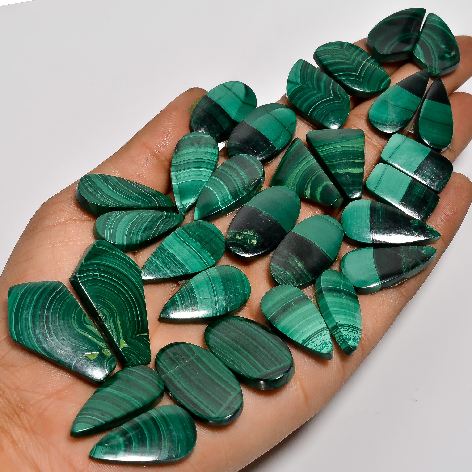 Smooth Dome Malachite Pair lot's Cabochon Gemstones – Bulk Cabochon Parcel at Factory Price (Copy) (Copy)
