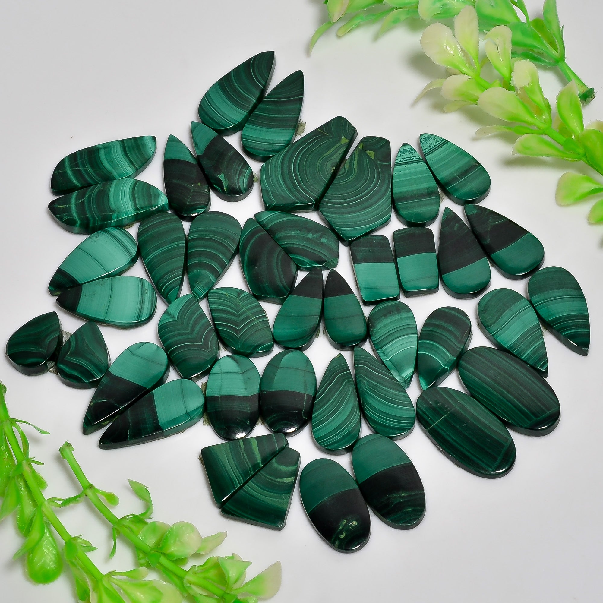 Smooth Dome Malachite Pair lot's Cabochon Gemstones – Bulk Cabochon Parcel at Factory Price (Copy) (Copy)