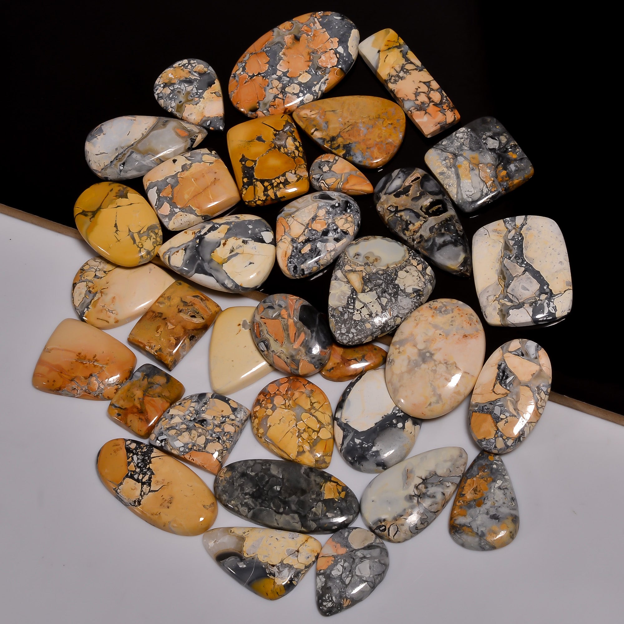 Artisan Jewelry Supply – Natural Maligano Jasper Cabochons in Wholesale Quantity