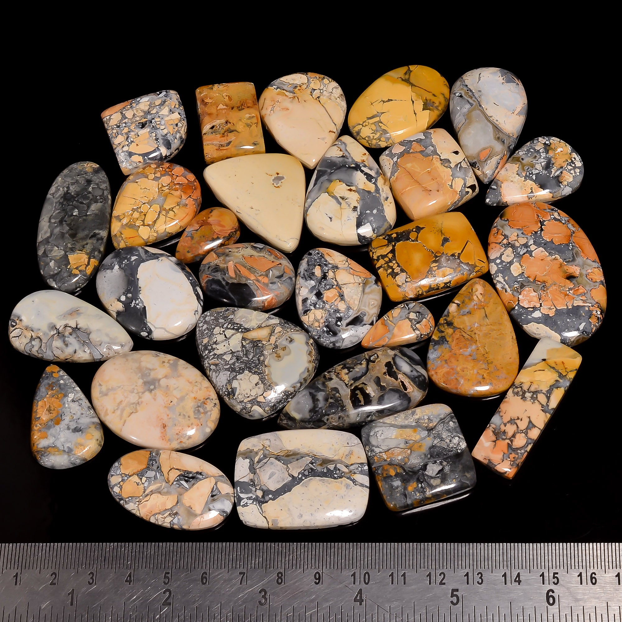 Artisan Jewelry Supply – Natural Maligano Jasper Cabochons in Wholesale Quantity