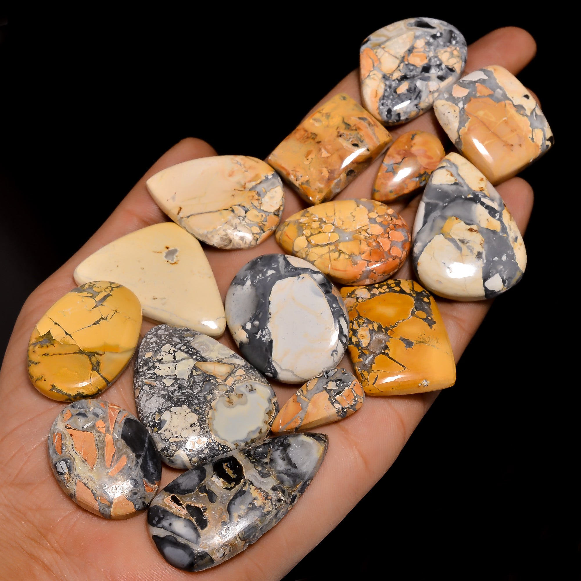 Artisan Jewelry Supply – Natural Maligano Jasper Cabochons in Wholesale Quantity