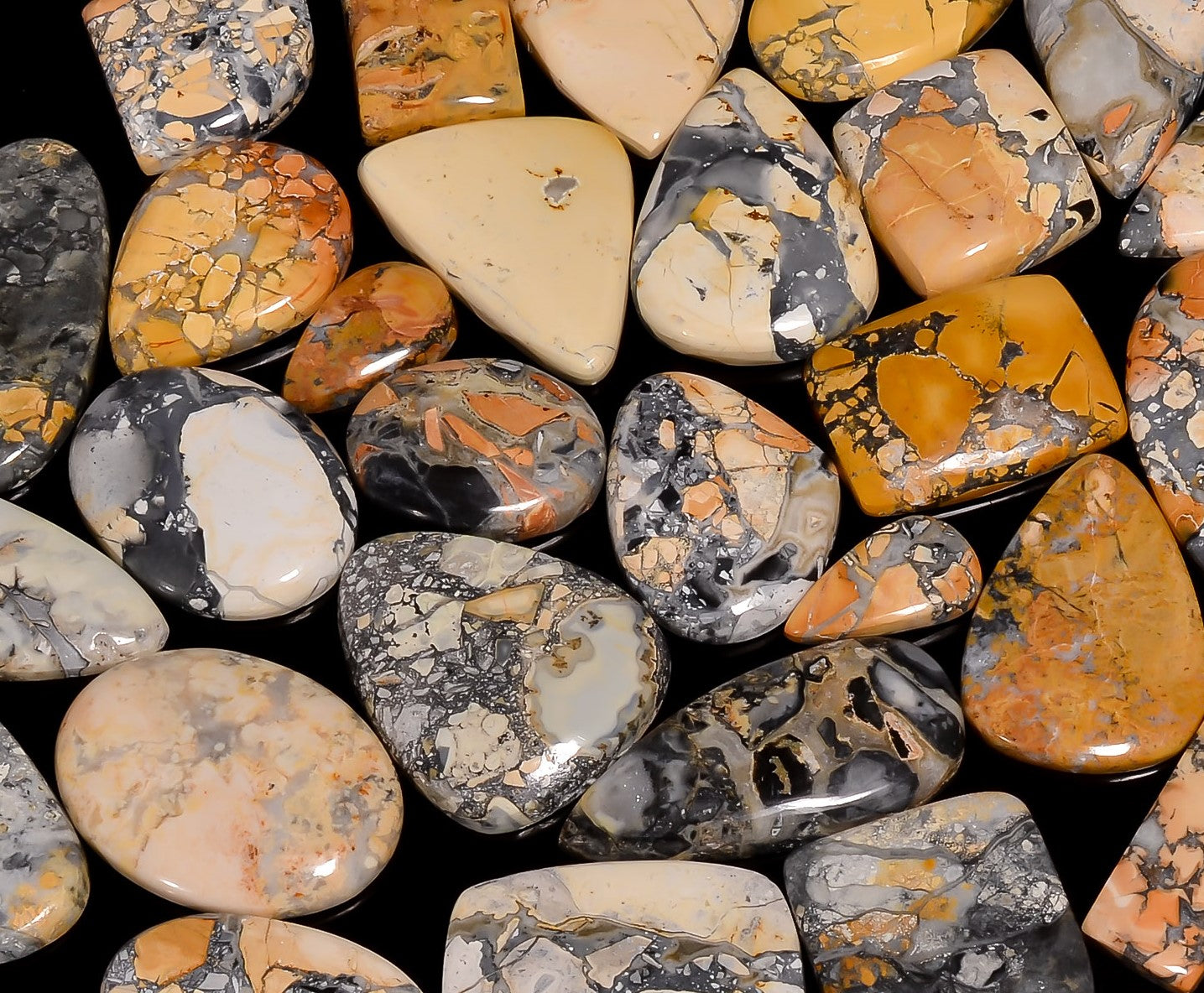 Artisan Jewelry Supply – Natural Maligano Jasper Cabochons in Wholesale Quantity