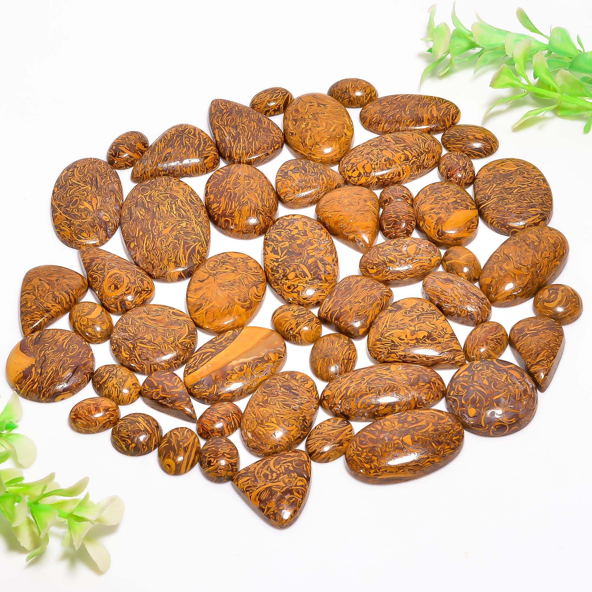 Genuine Natural Mariam Jasper Cabochon Stones – Perfect for Handmade Jewelry