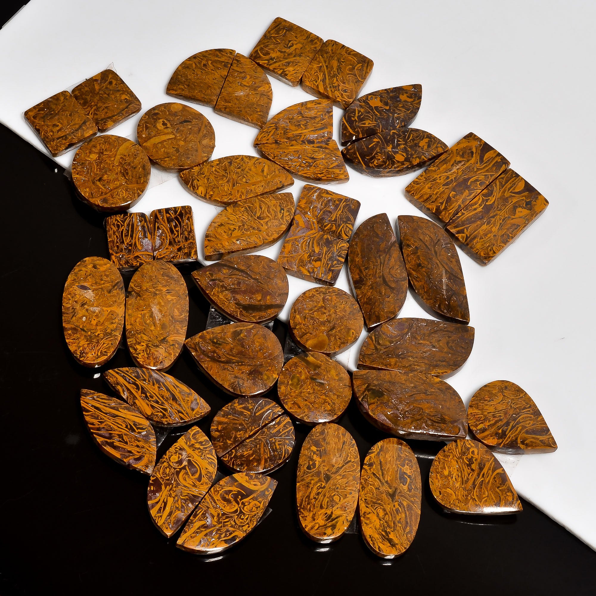 Healing Stones – Wholesale Mariam Jasper Pair Cabochons for Energy Work & Jewelry