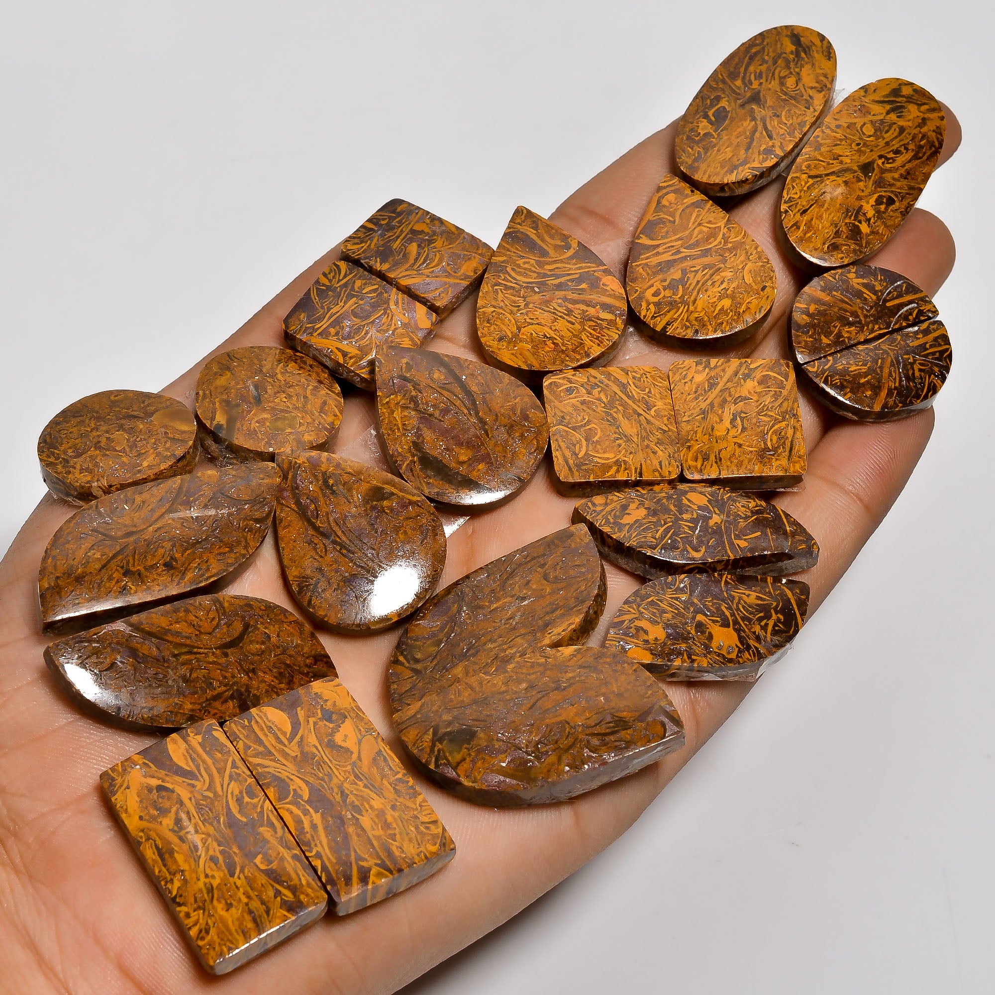 Healing Stones – Wholesale Mariam Jasper Pair Cabochons for Energy Work & Jewelry