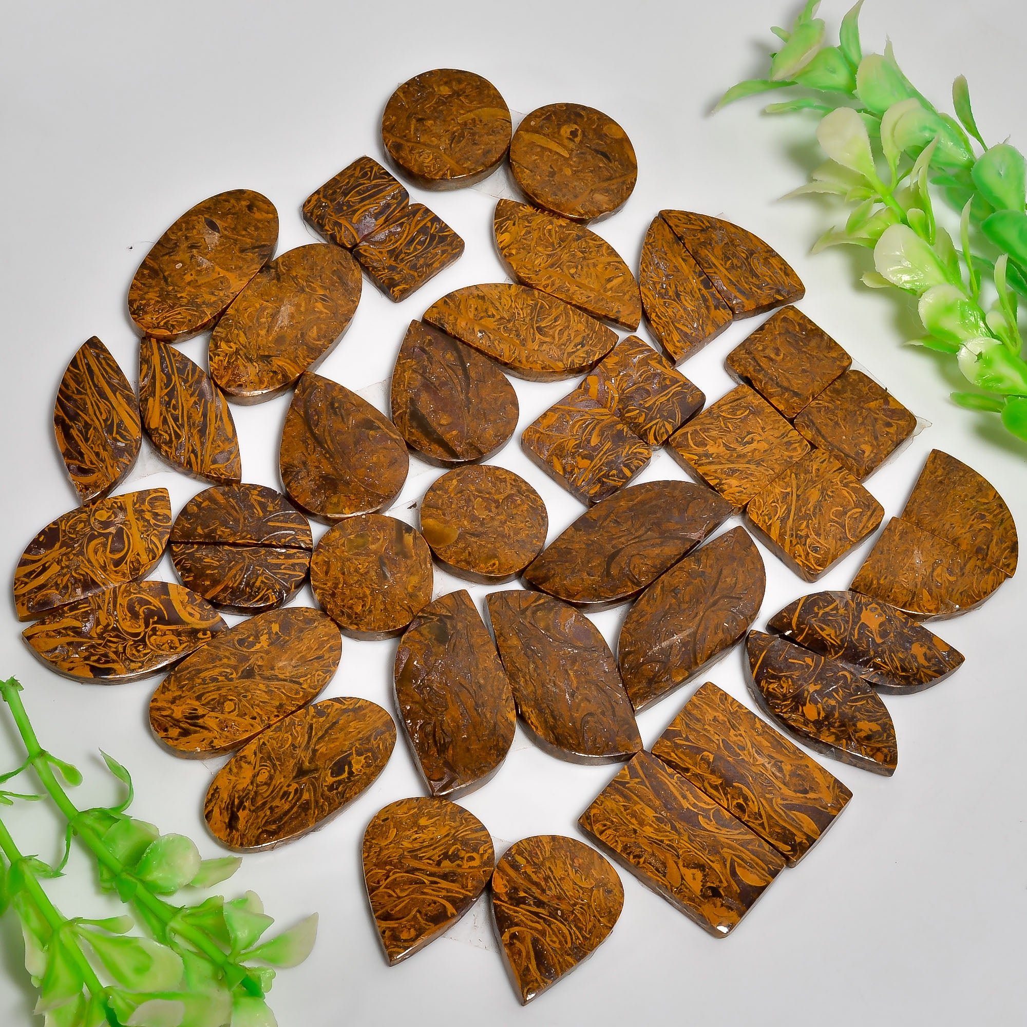 Healing Stones – Wholesale Mariam Jasper Pair Cabochons for Energy Work & Jewelry