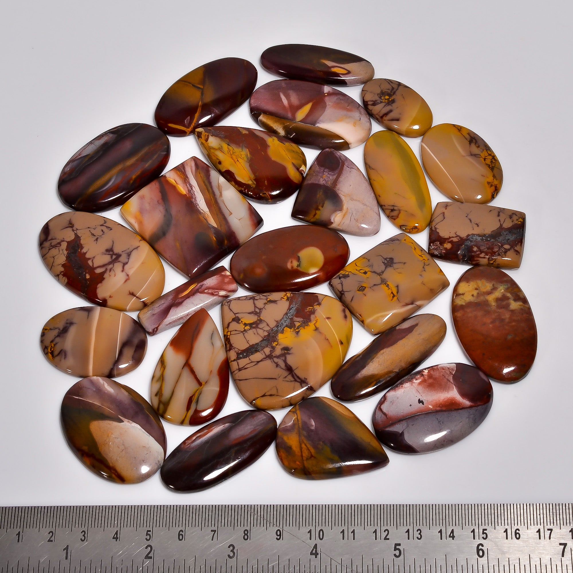 Authentic Natural Mookaite Jasper Cabochons – Wholesale Gemstone Lot for Jewelry Makers