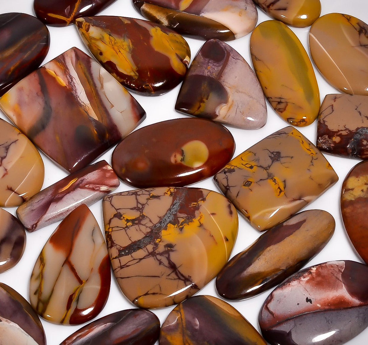 Authentic Natural Mookaite Jasper Cabochons – Wholesale Gemstone Lot for Jewelry Makers