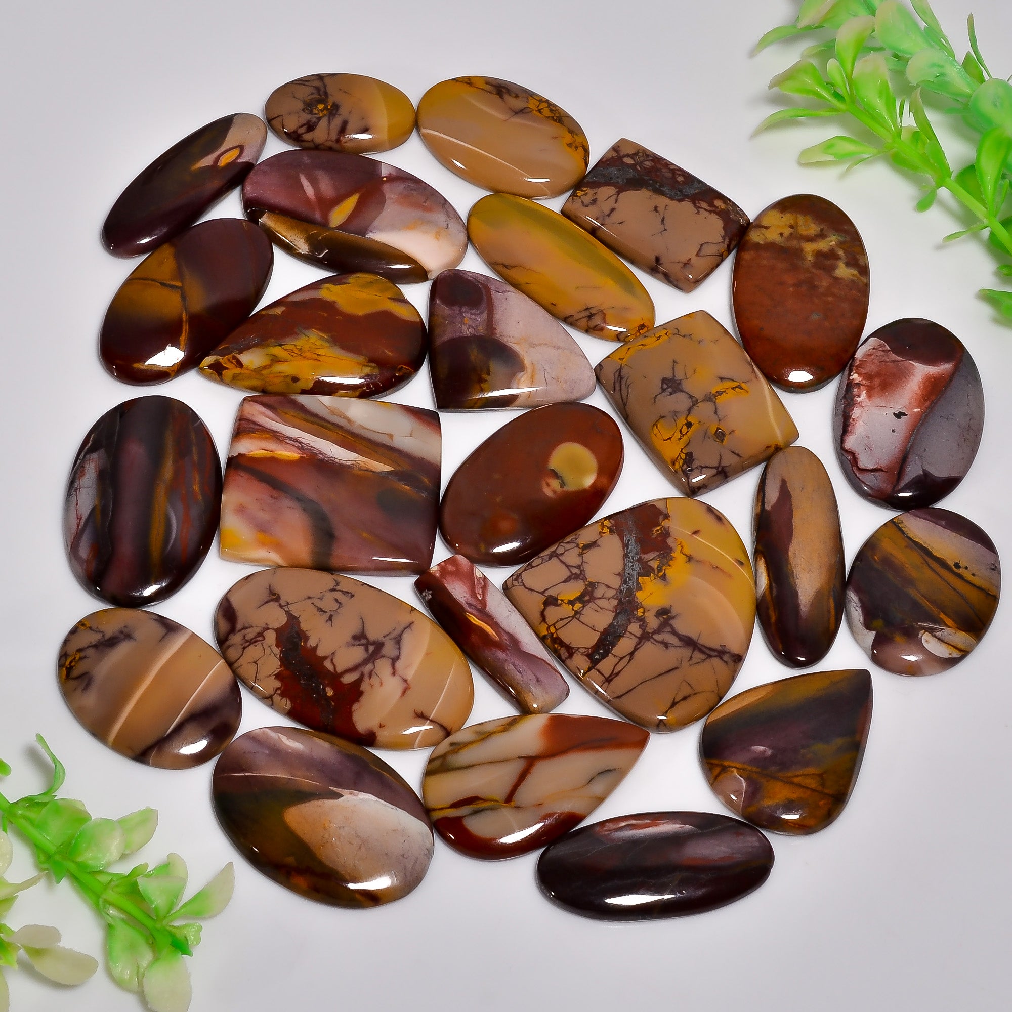 Authentic Natural Mookaite Jasper Cabochons – Wholesale Gemstone Lot for Jewelry Makers