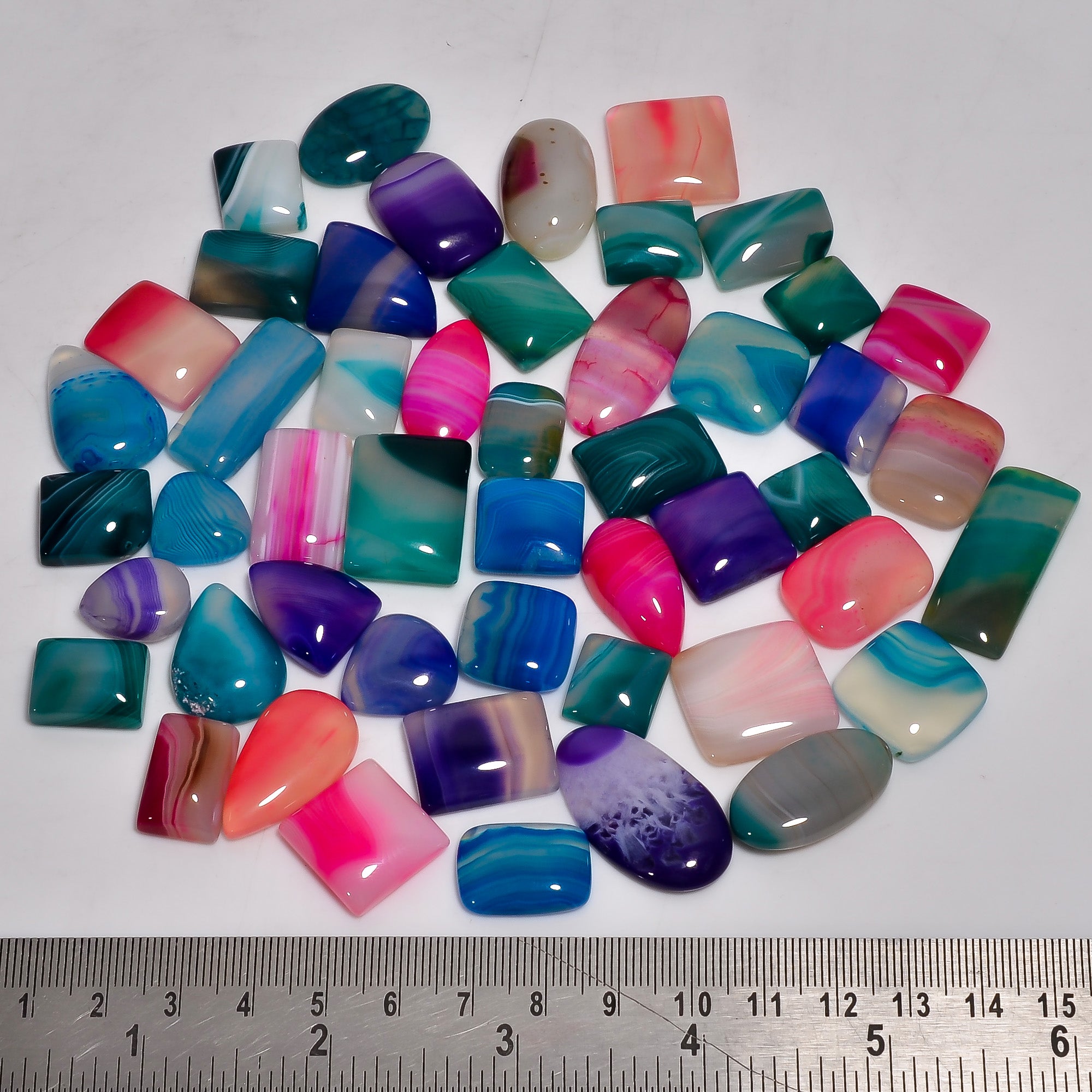 Natural Gemstone Cabochons – Premium Quality Multi Botswana Agate in Bulk Lots