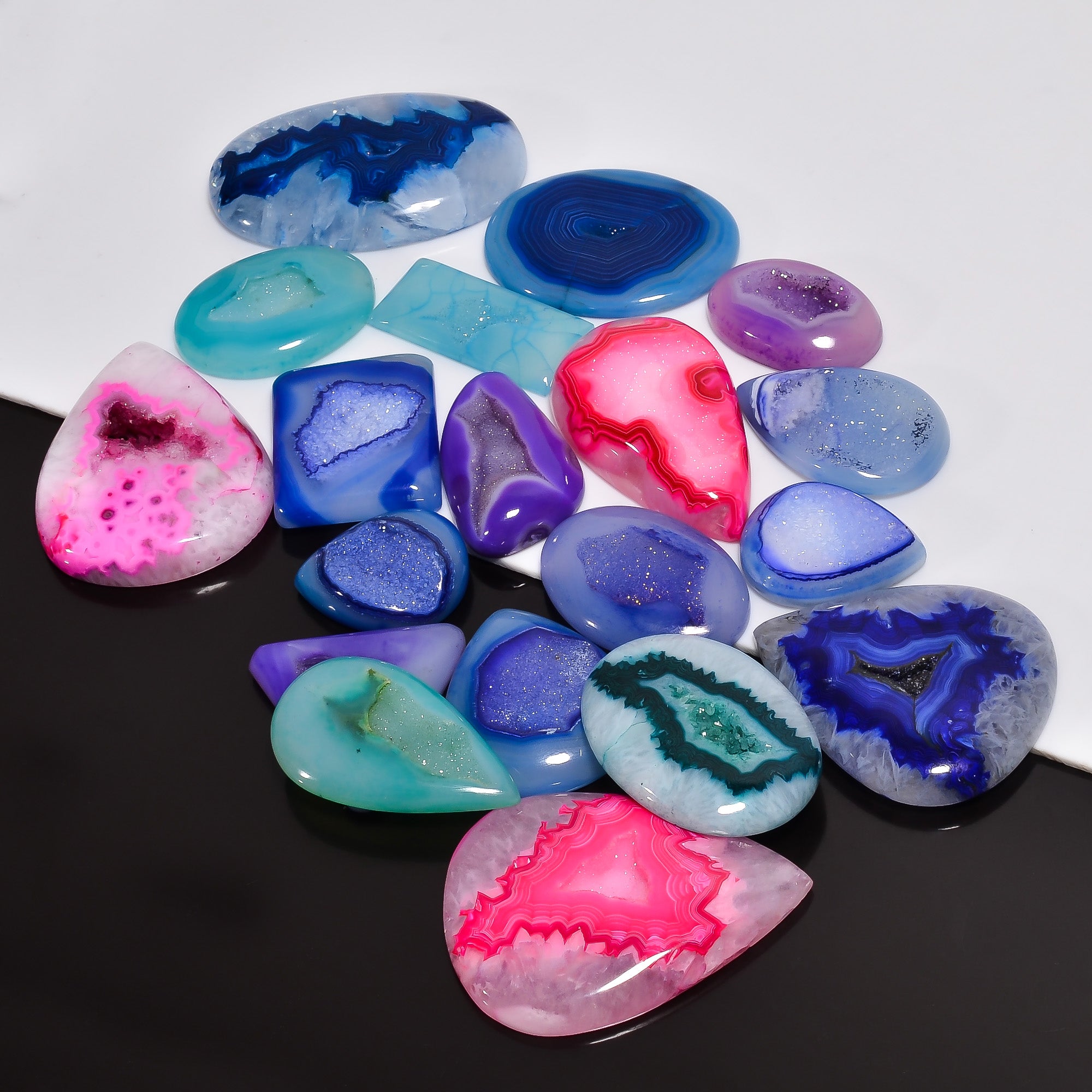 Designer’s Choice – Natural Multi Botswana Druzy Cabochons Wholesale for Unique Jewelry