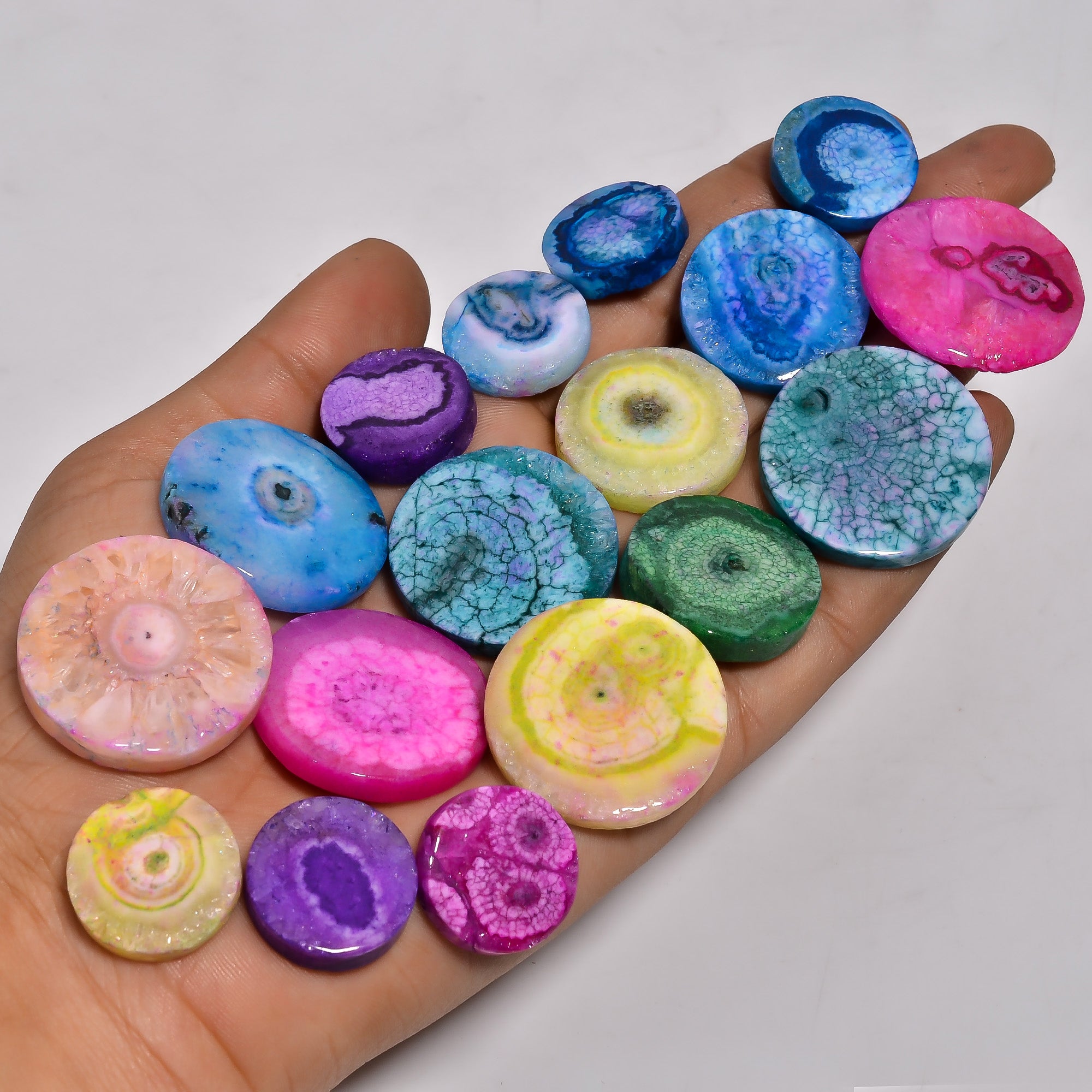 Handpicked Natural Solar Quartz Druzy Cabochons – Wholesale Lots for Jewelers & Collectors