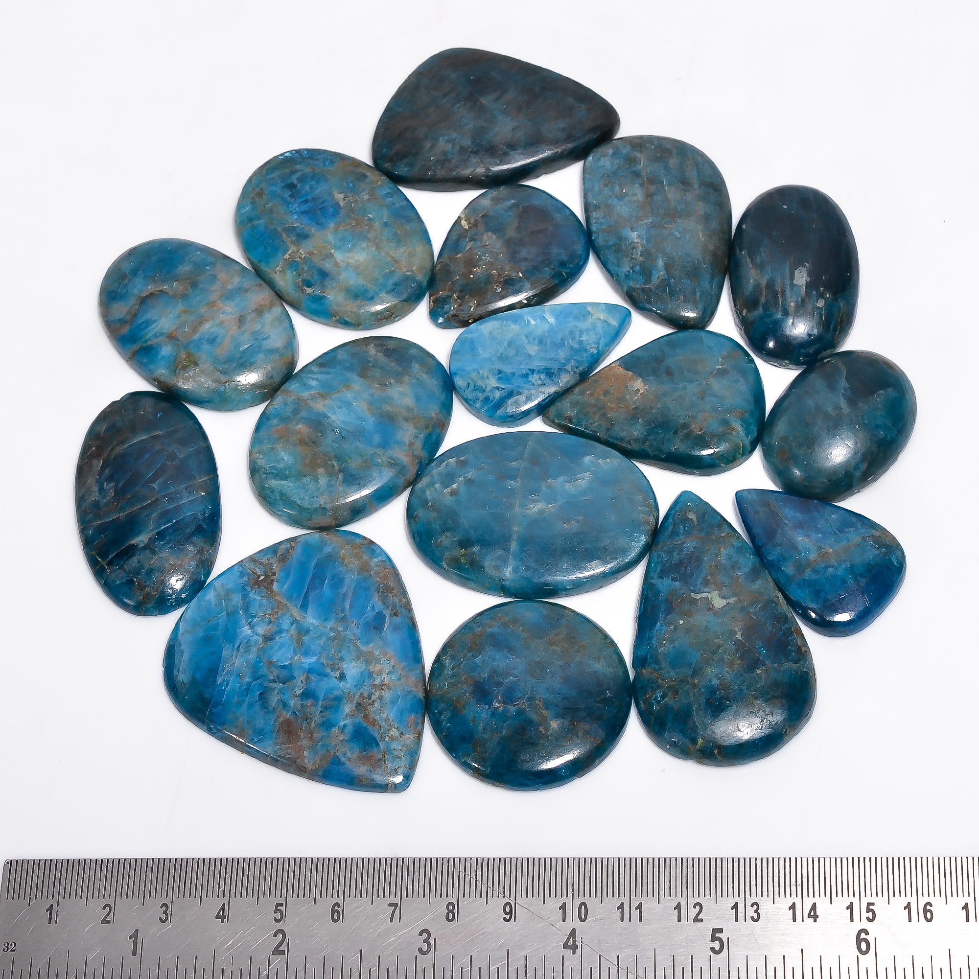 Wholesale Blue Apatite Cabochon Lot - Top Quality Flash | Thewholesalegemstone
