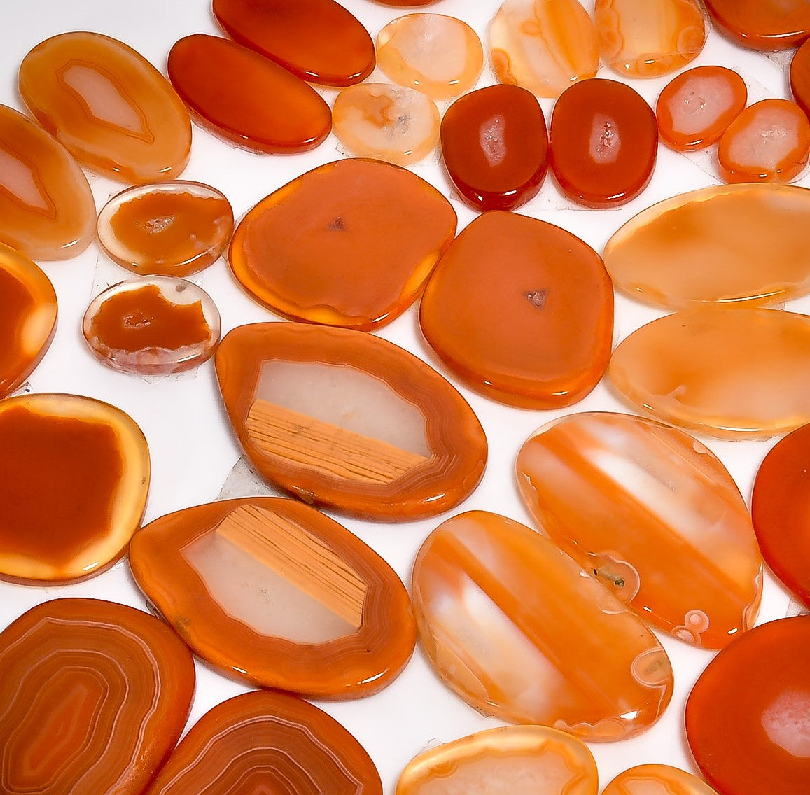 Wholesale Gem Supply – Hand-Polished Natural Orange botswana Pair Cabochons