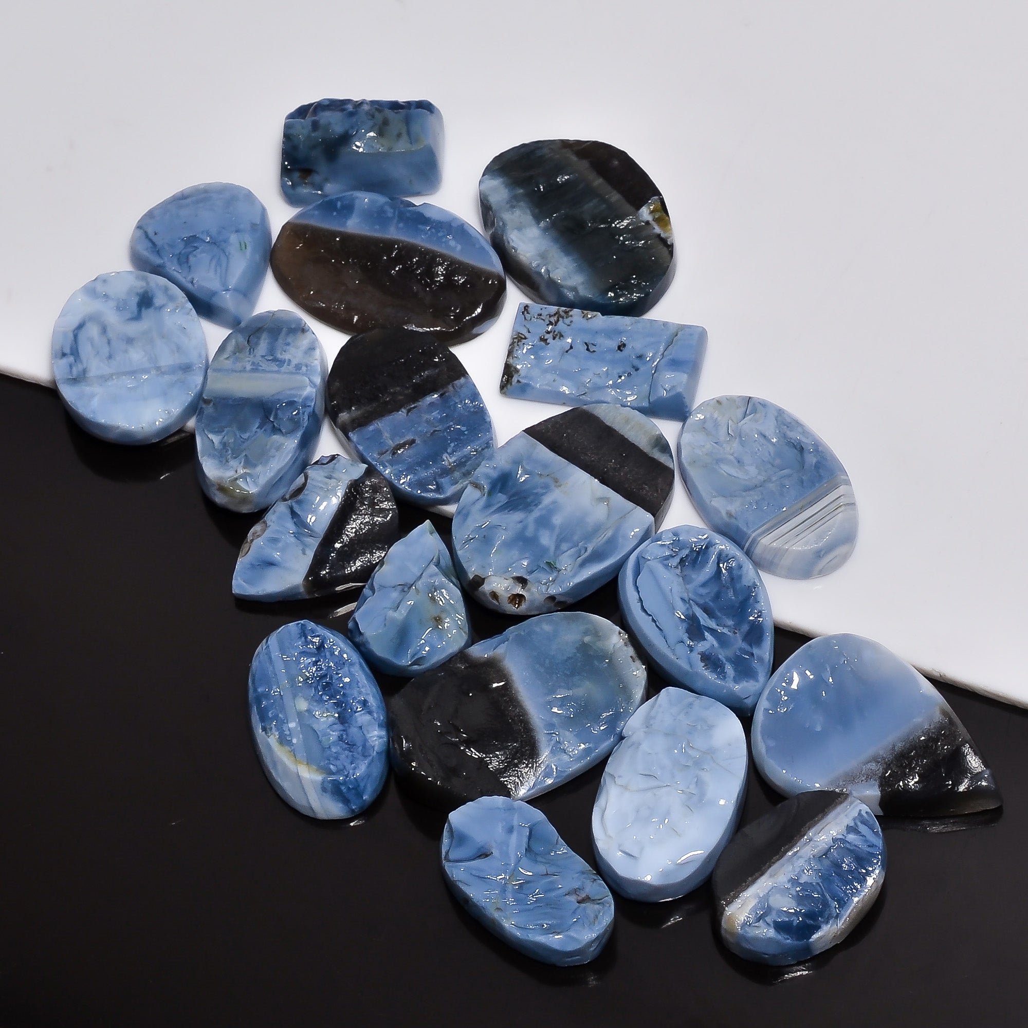 Handpicked Natural Owyhee Blue Opal  Cabochons – Wholesale Lots for Jewelers & Collectors