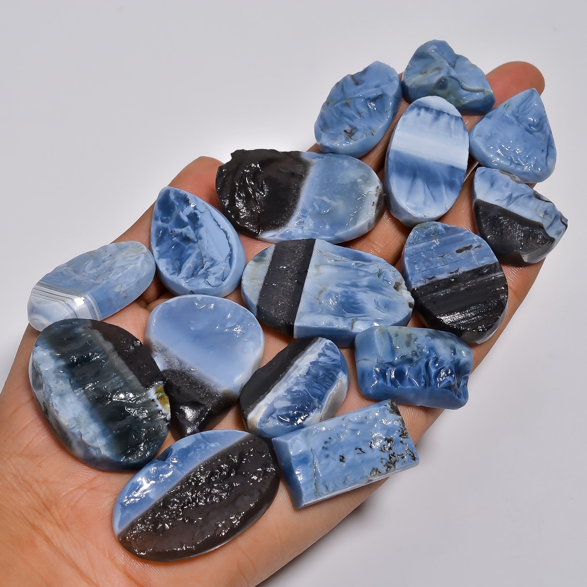 Handpicked Natural Owyhee Blue Opal  Cabochons – Wholesale Lots for Jewelers & Collectors