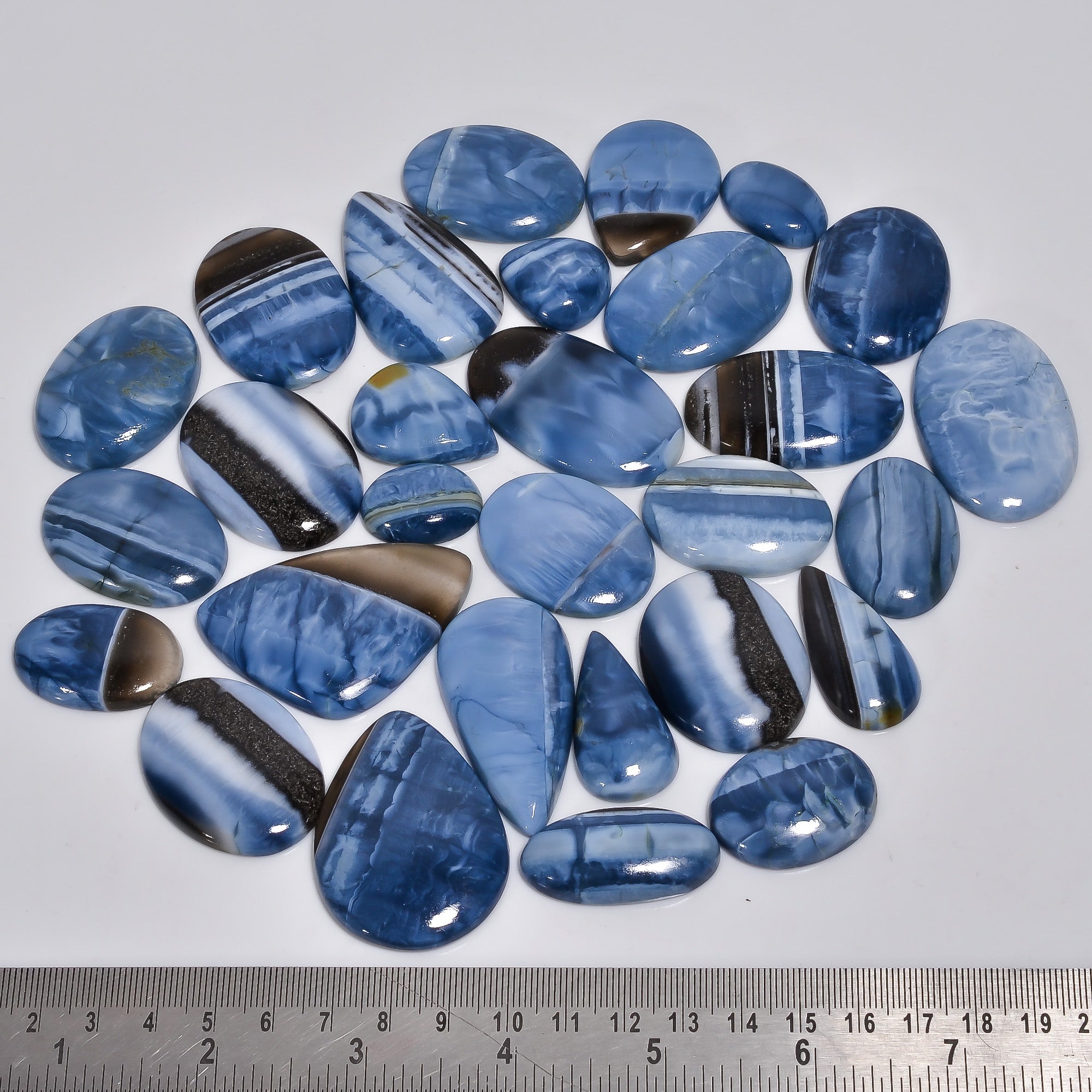 Natural Blue Opal Gemstone Cabochons - Bulk Wholesale Lot for Jewelers | Thewholesalegemstone