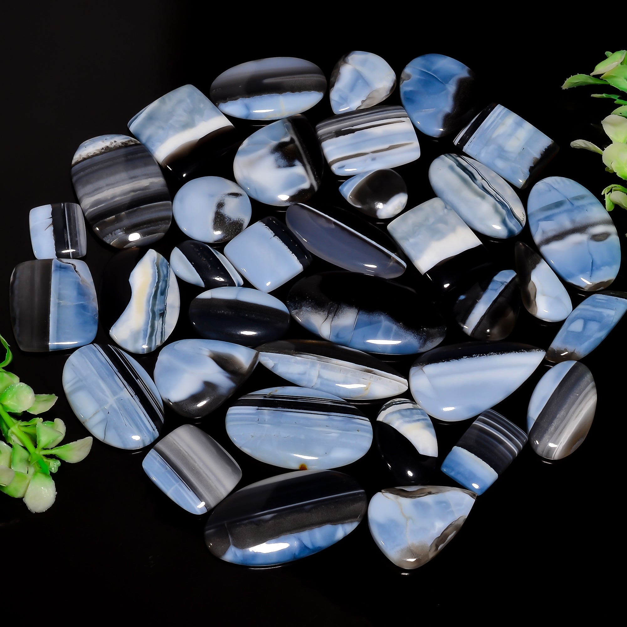 High-Quality Blue Opal Cabochons for Jewelry Design - Wholesale Lot | Thewholesalegemstone