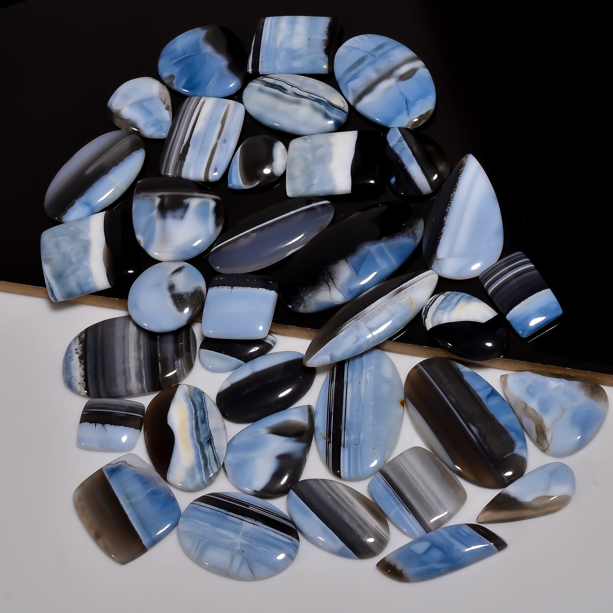 High-Quality Blue Opal Cabochons for Jewelry Design - Wholesale Lot | Thewholesalegemstone