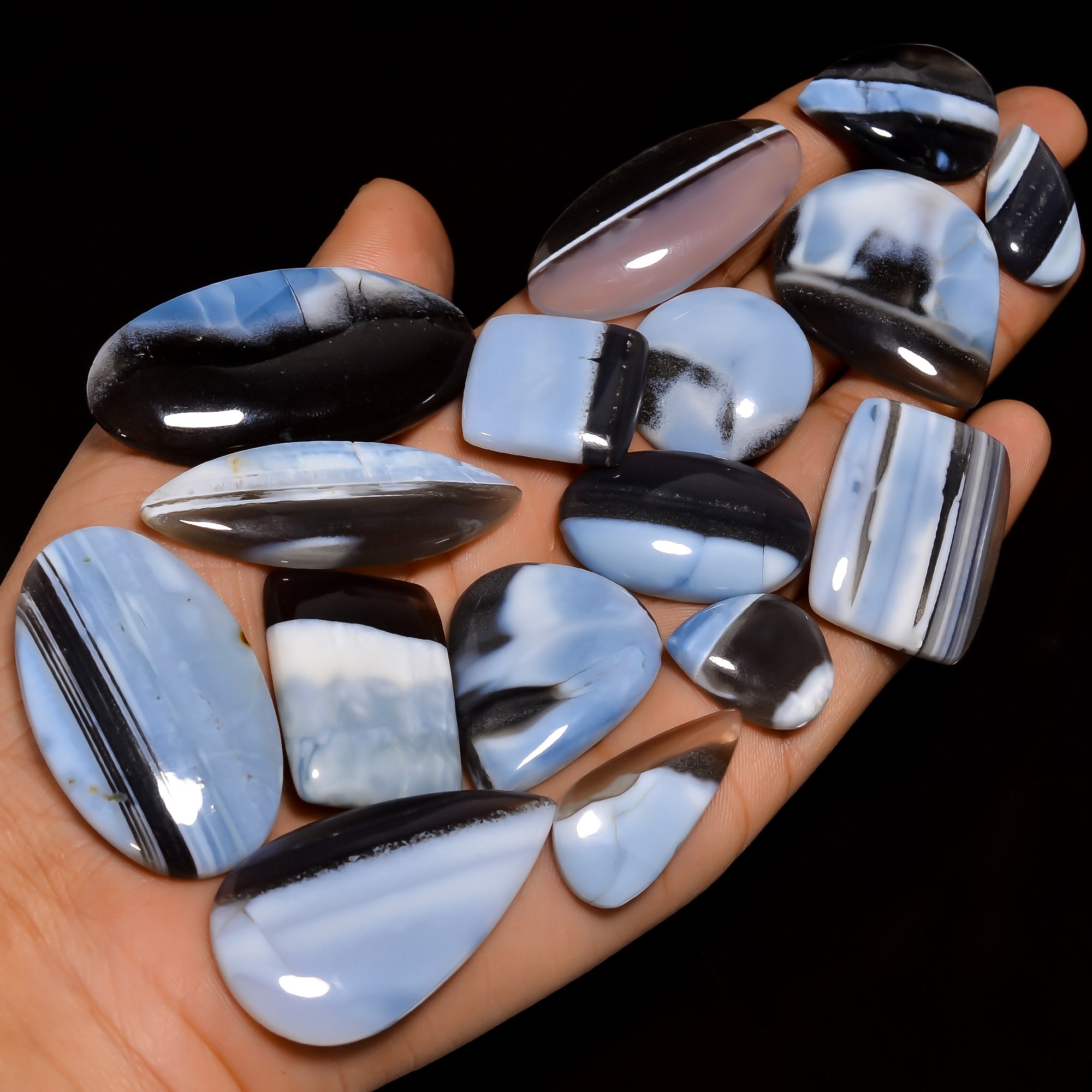 High-Quality Blue Opal Cabochons for Jewelry Design - Wholesale Lot | Thewholesalegemstone