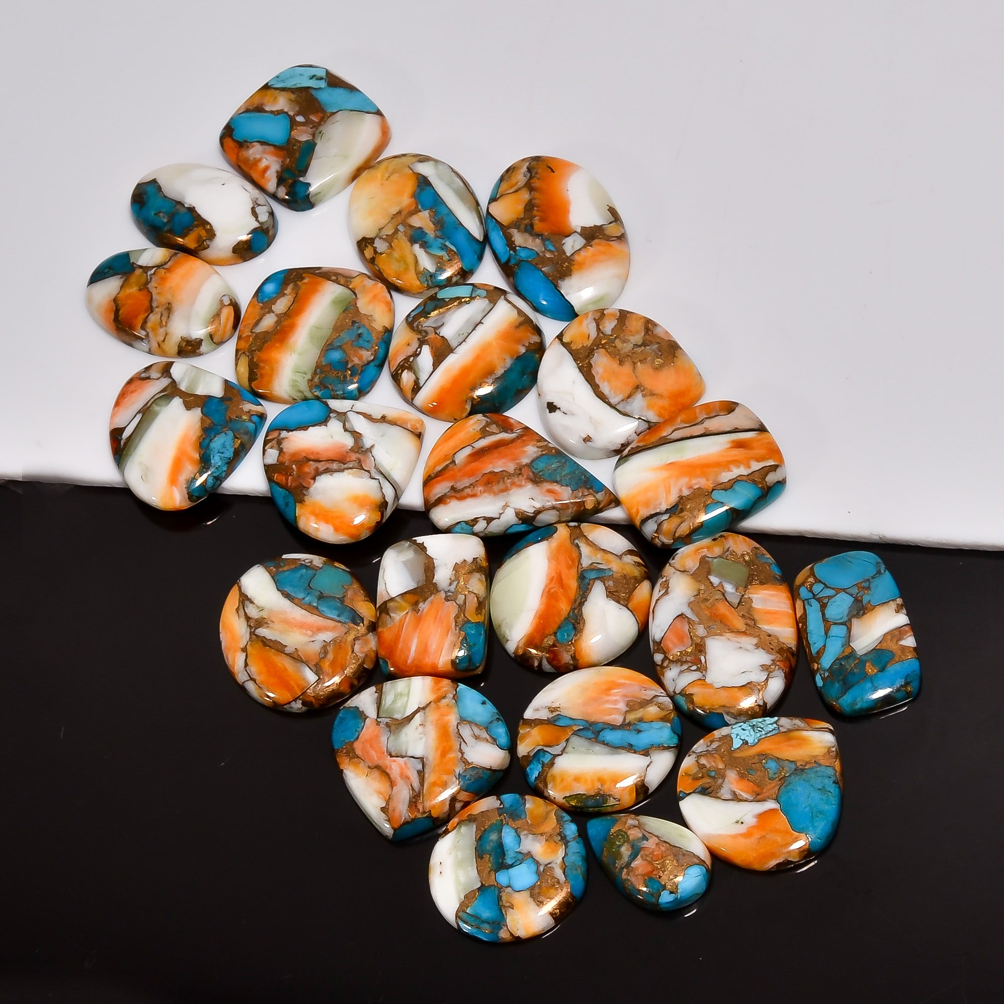 Smooth Dome Cut Oyster Turquoise Gemstones – Bulk Cabochon Parcel at Factory Price