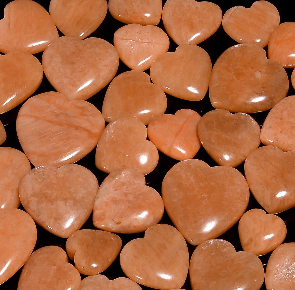 Genuine Natural Peach Amazonite Heart Cabochon Stones – Perfect for Handmade Jewelry