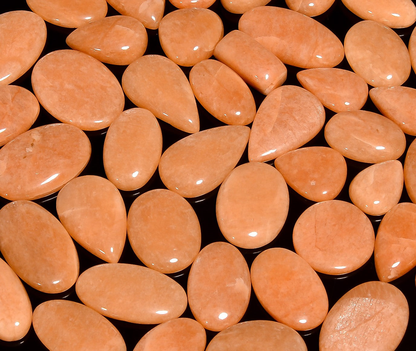 Polished Natural  Peach Amazonite  Cabochons – Mixed Sizes Wholesale Gemstone Lot