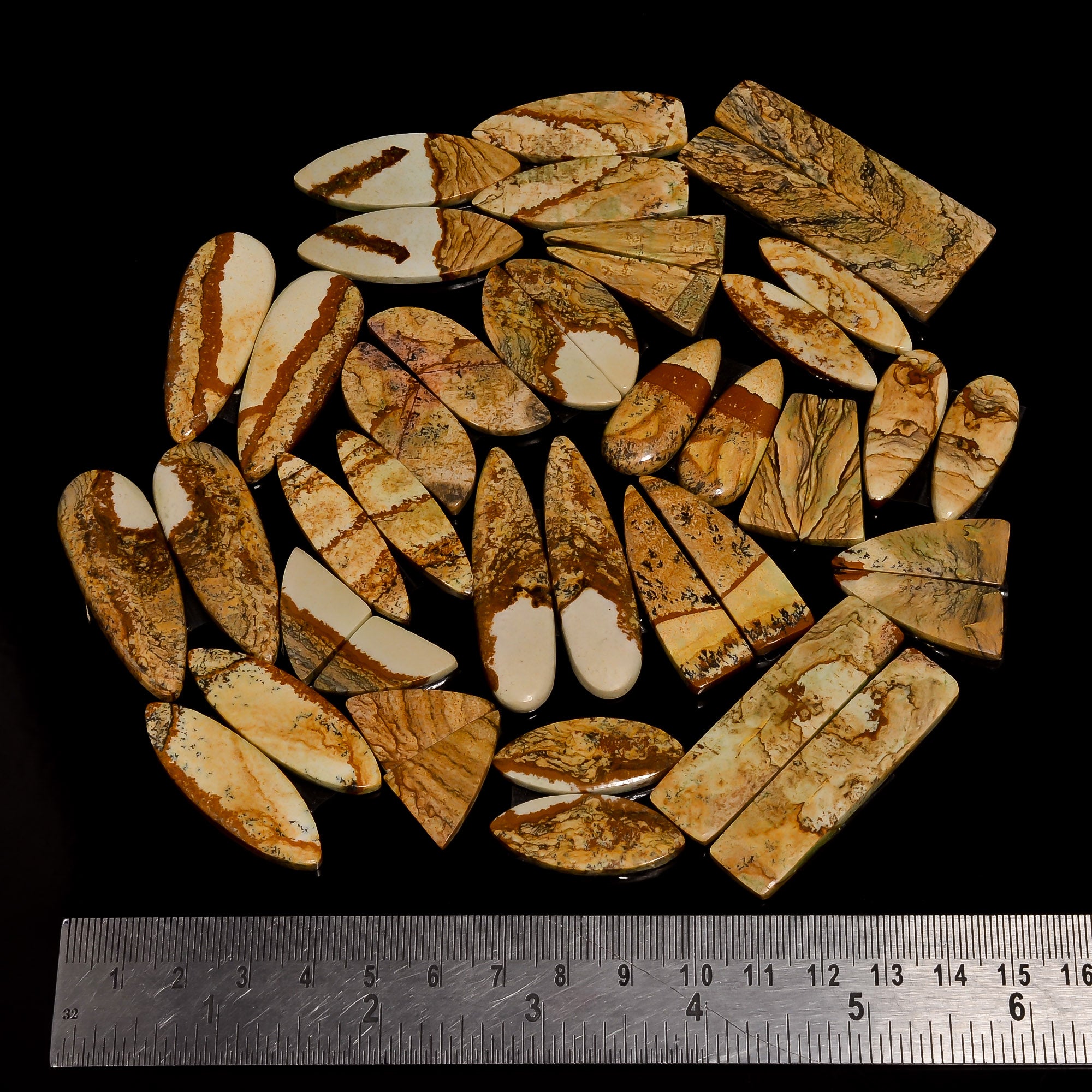 Wholesale Natural Picture Jasper Pair Lot – Bulk Gemstone Lot for Jewelry Designers (Copy)