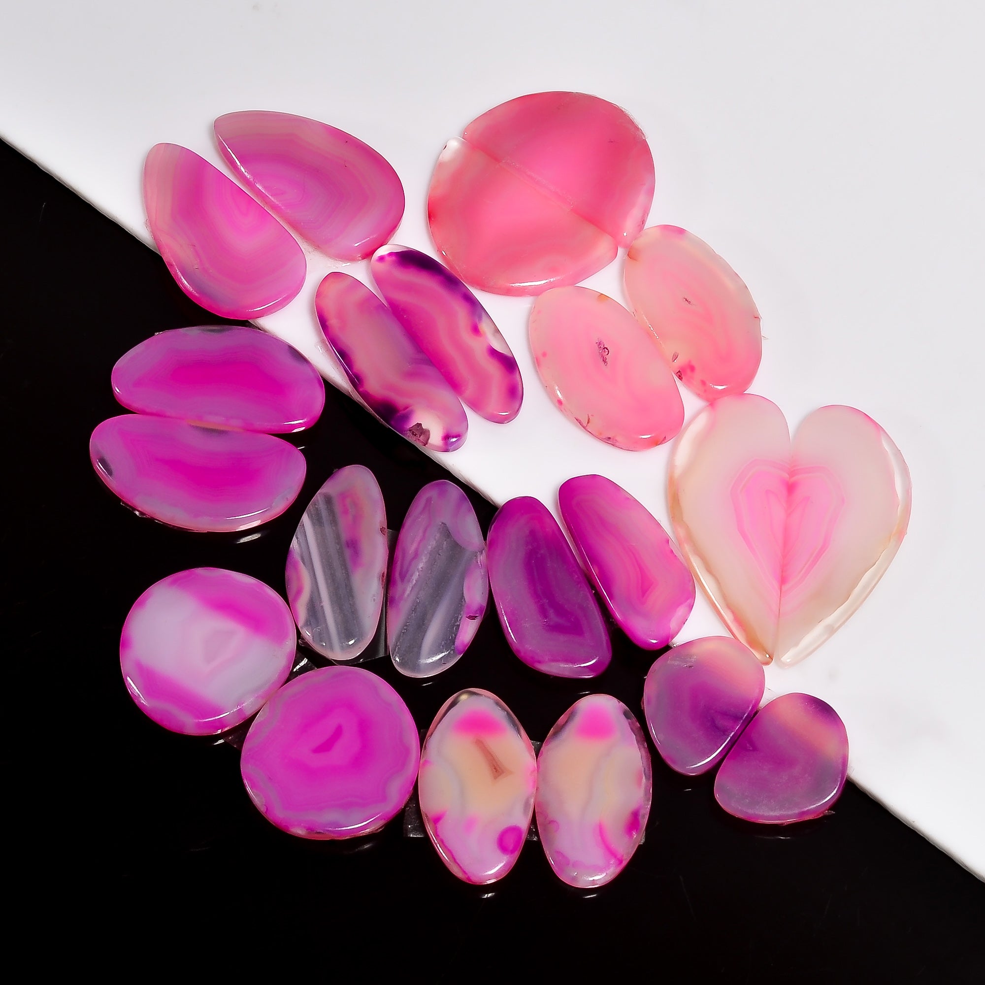 Natural Pink Botswana Agate Pair Lot – Wholesale Gemstones for Craft & Jewelry Supply (Copy)