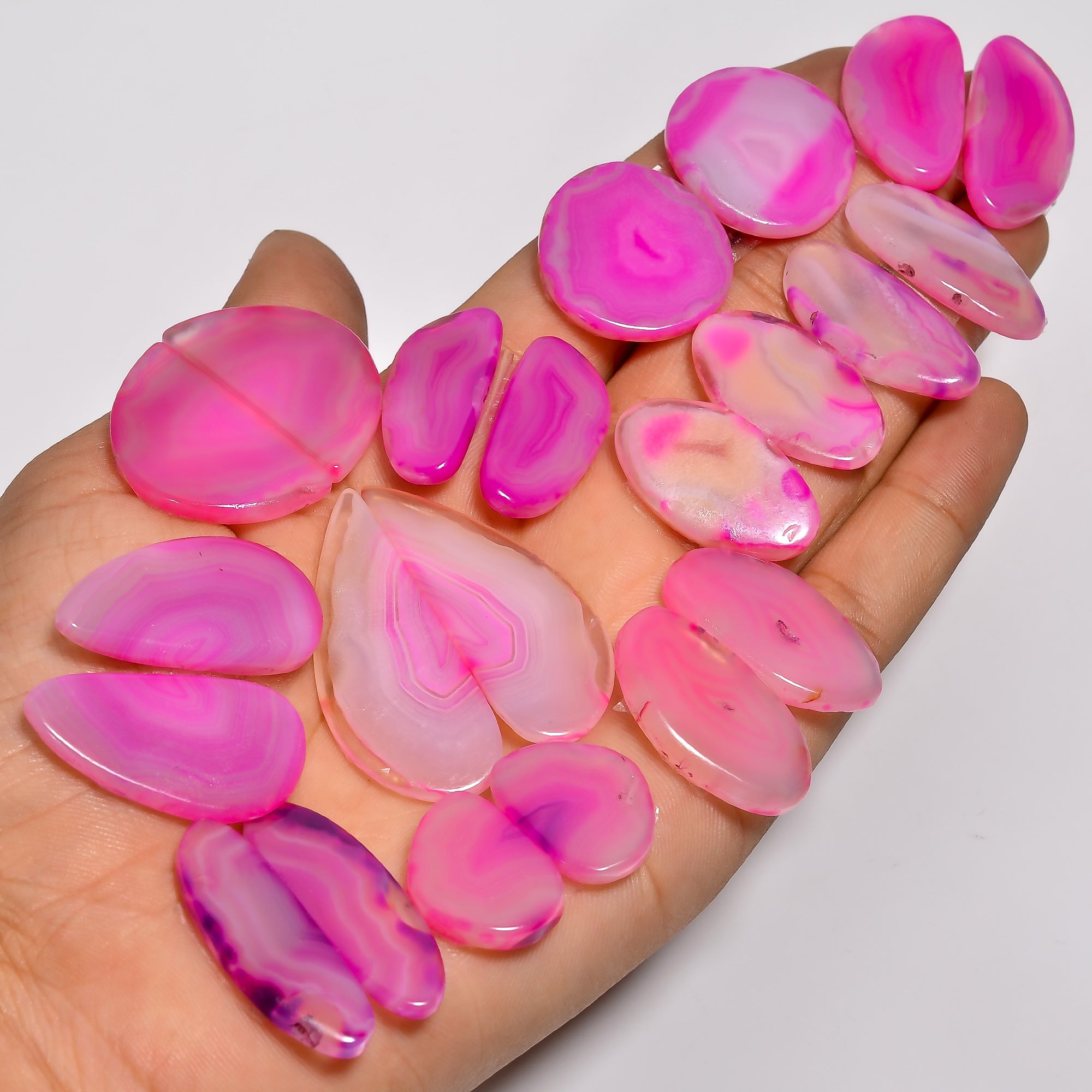 Natural Pink Botswana Agate Pair Lot – Wholesale Gemstones for Craft & Jewelry Supply (Copy)