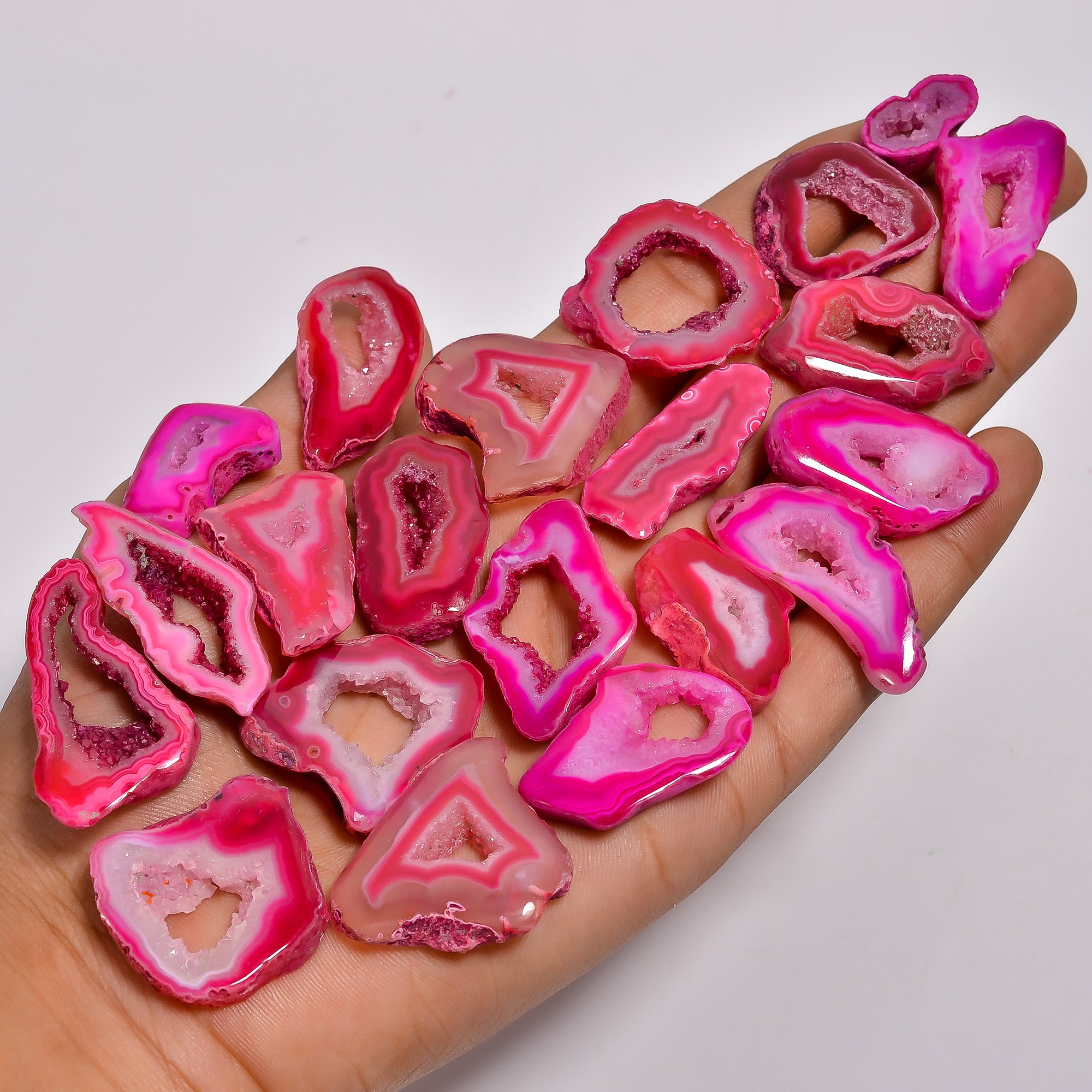 Natural Pink Botswana Agate Druzy Lot – Wholesale Gemstones for Craft & Jewelry Supply