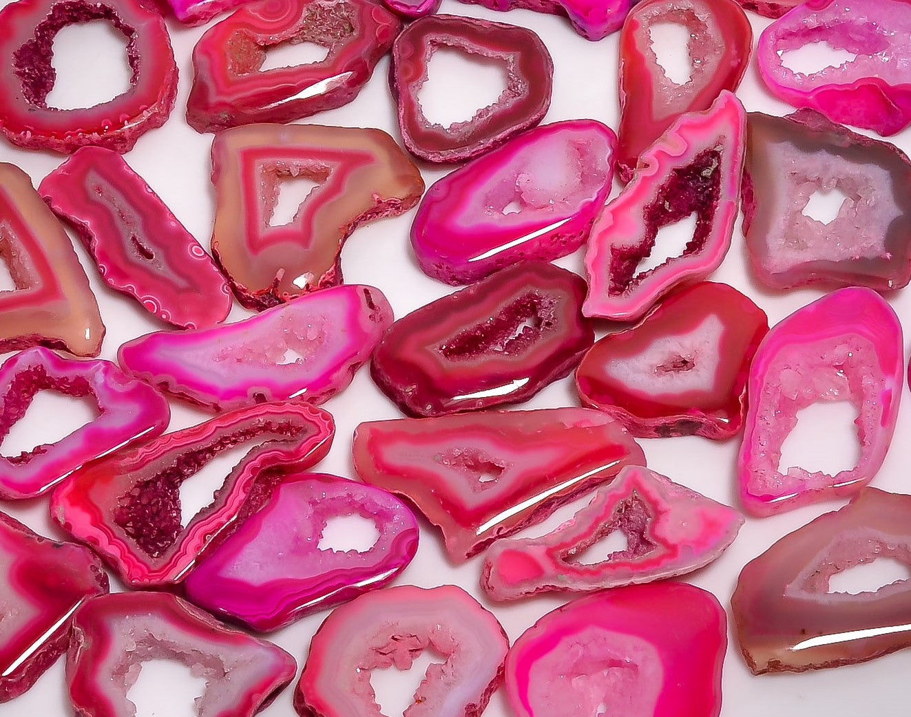 Natural Pink Botswana Agate Druzy Lot – Wholesale Gemstones for Craft & Jewelry Supply