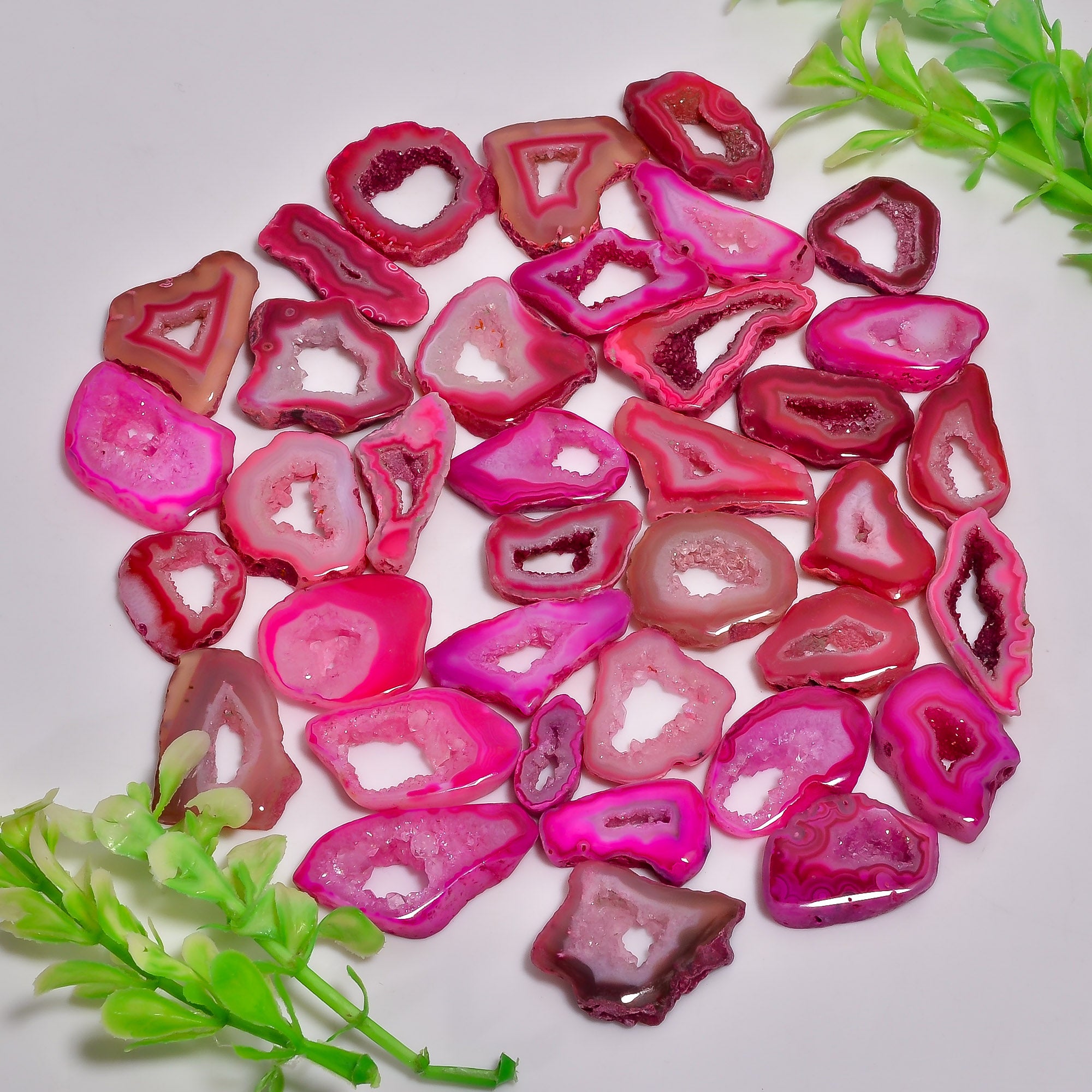 Natural Pink Botswana Agate Druzy Lot – Wholesale Gemstones for Craft & Jewelry Supply