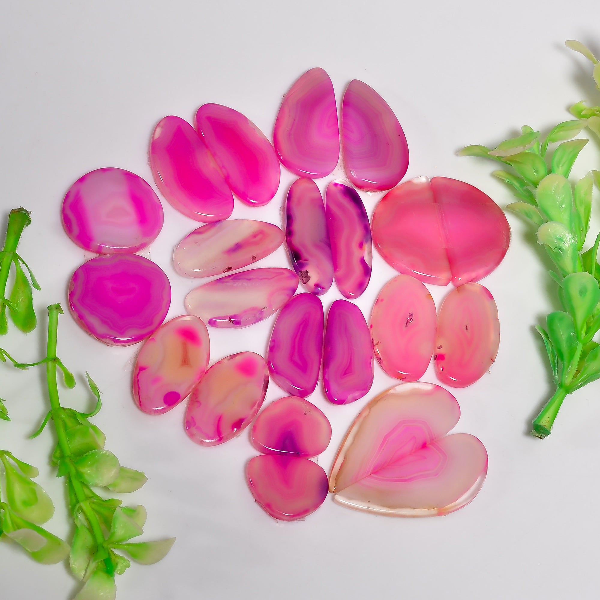 Natural Pink Botswana Agate Pair Lot – Wholesale Gemstones for Craft & Jewelry Supply (Copy)