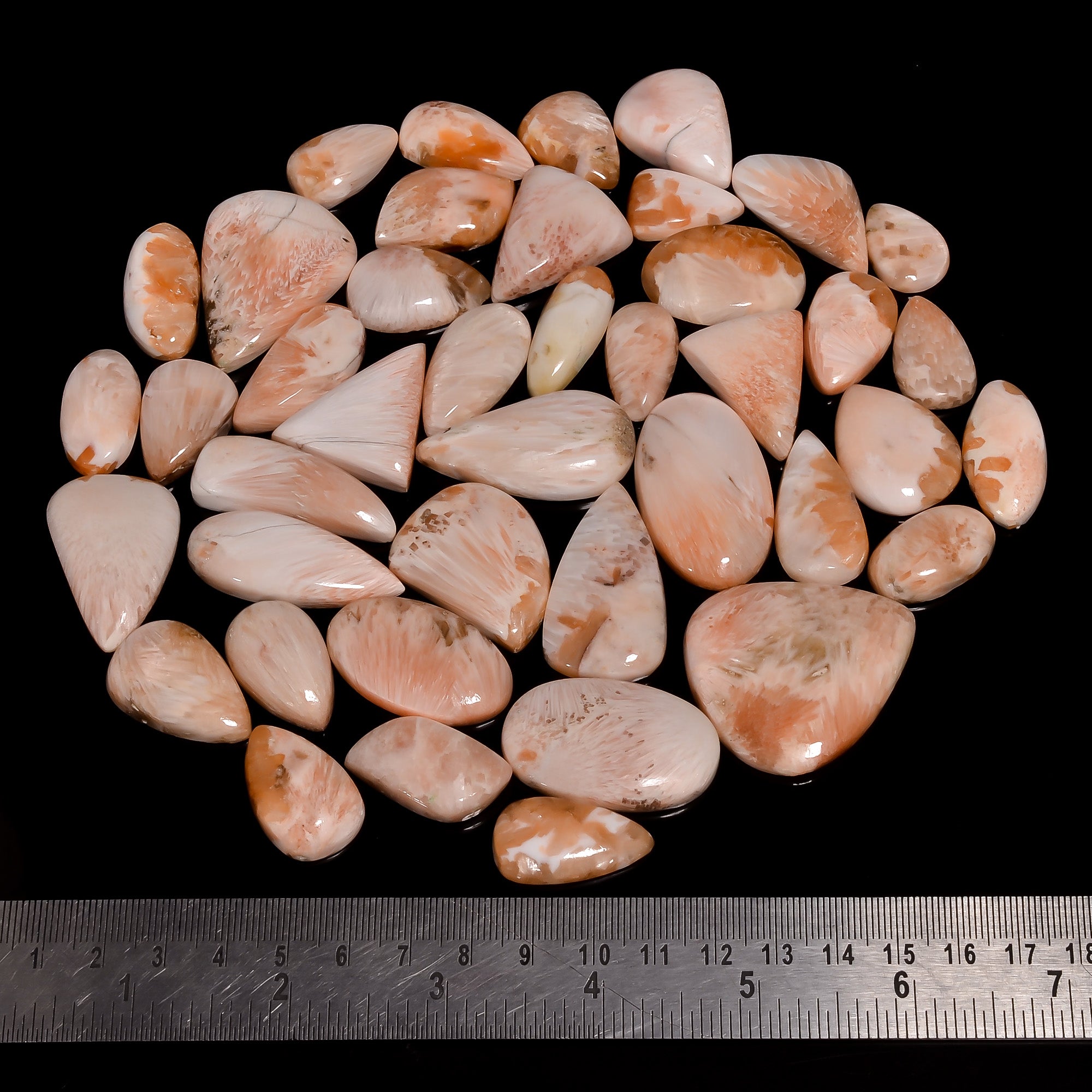 Natural Pink Scolecite Cabochon Lot – Wholesale Gemstones for Craft & Jewelry Supply (Copy) (Copy)