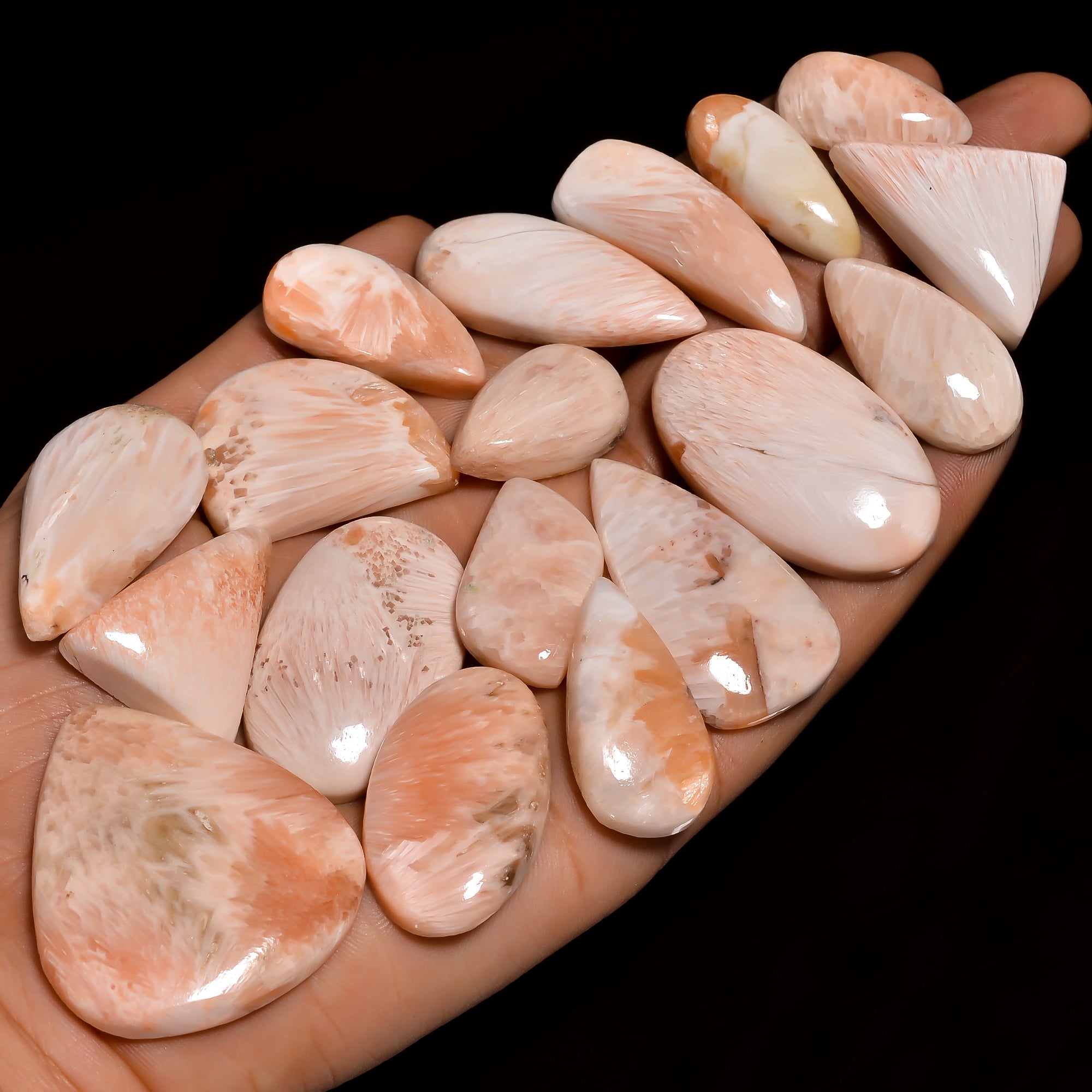 Natural Pink Scolecite Cabochon Lot – Wholesale Gemstones for Craft & Jewelry Supply (Copy) (Copy)