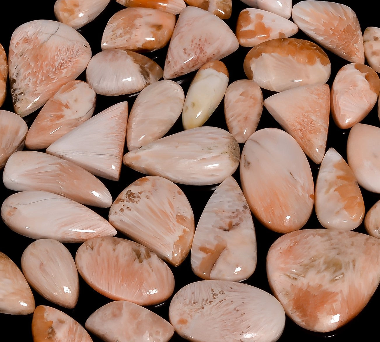 Natural Pink Scolecite Cabochon Lot – Wholesale Gemstones for Craft & Jewelry Supply (Copy) (Copy)