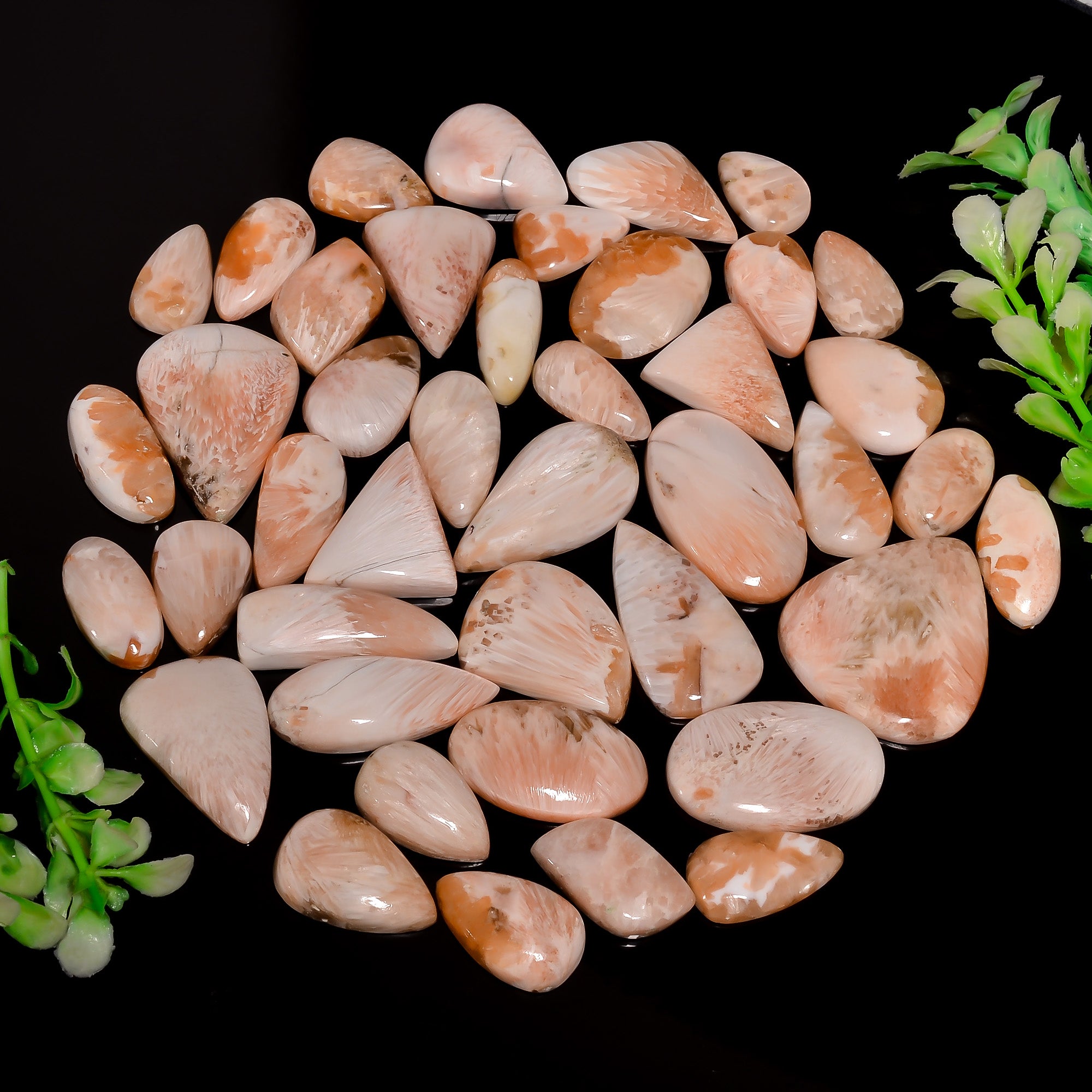 Natural Pink Scolecite Cabochon Lot – Wholesale Gemstones for Craft & Jewelry Supply (Copy) (Copy)