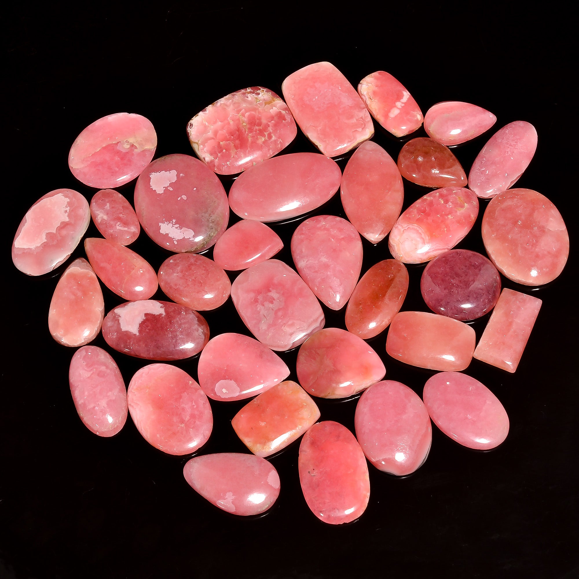 Bulk Natural Pink Thulite Cabochon Lot – Wholesale Gemstones for Craft & Jewelry Supply