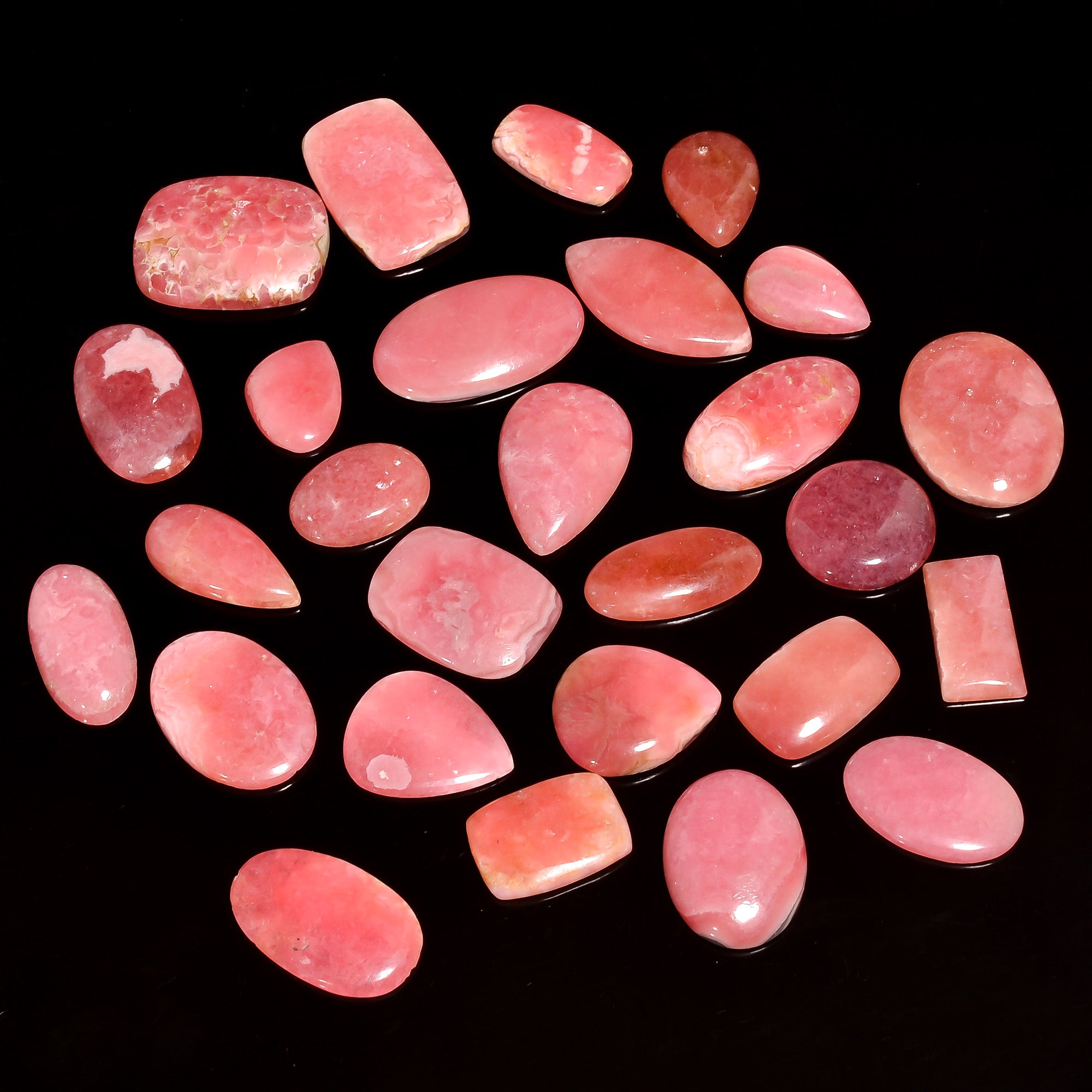 Bulk Natural Pink Thulite Cabochon Lot – Wholesale Gemstones for Craft & Jewelry Supply